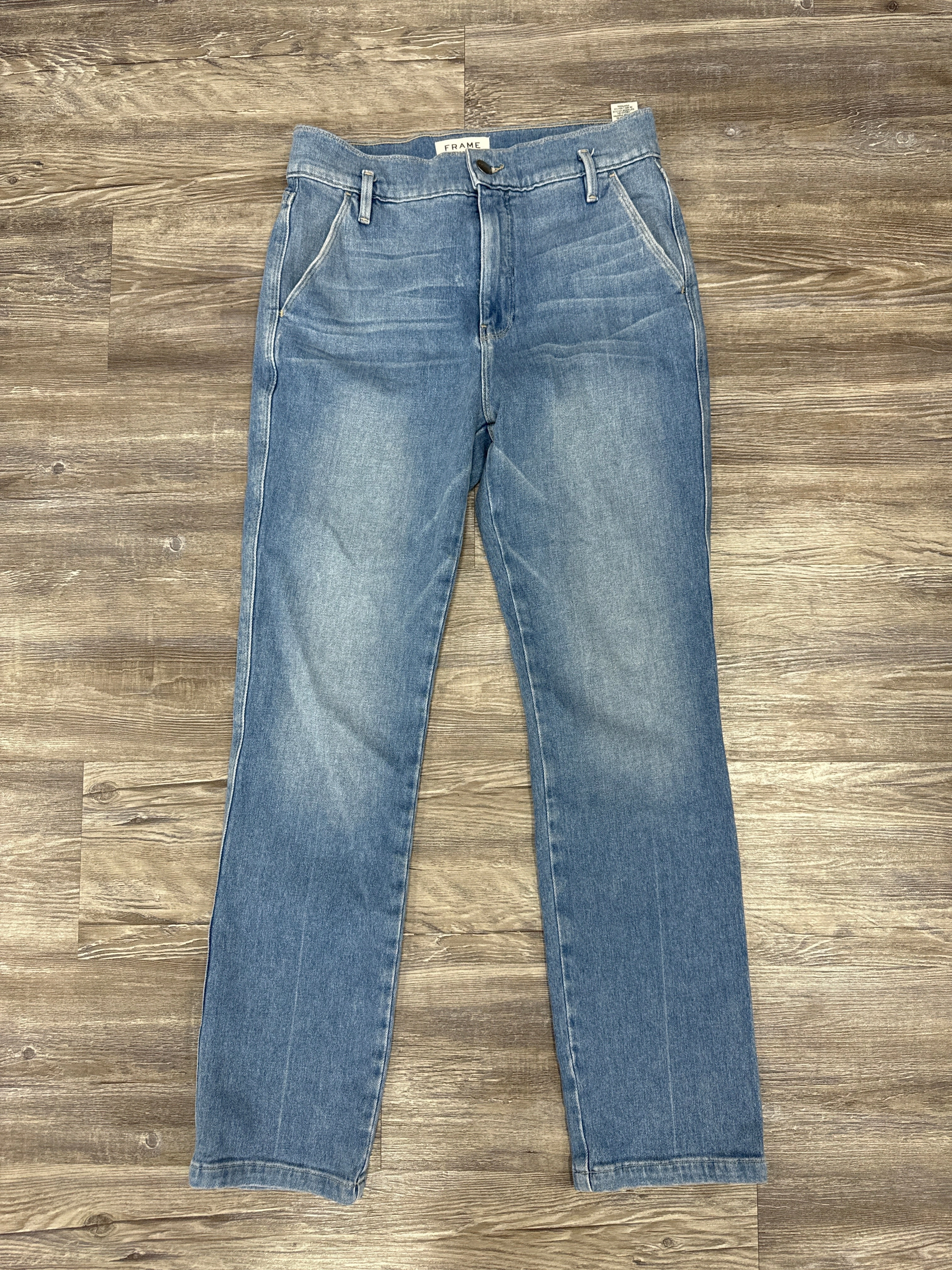 Breathable Lining System Jeans Designer By Frame In Blue Denim, Size: 4