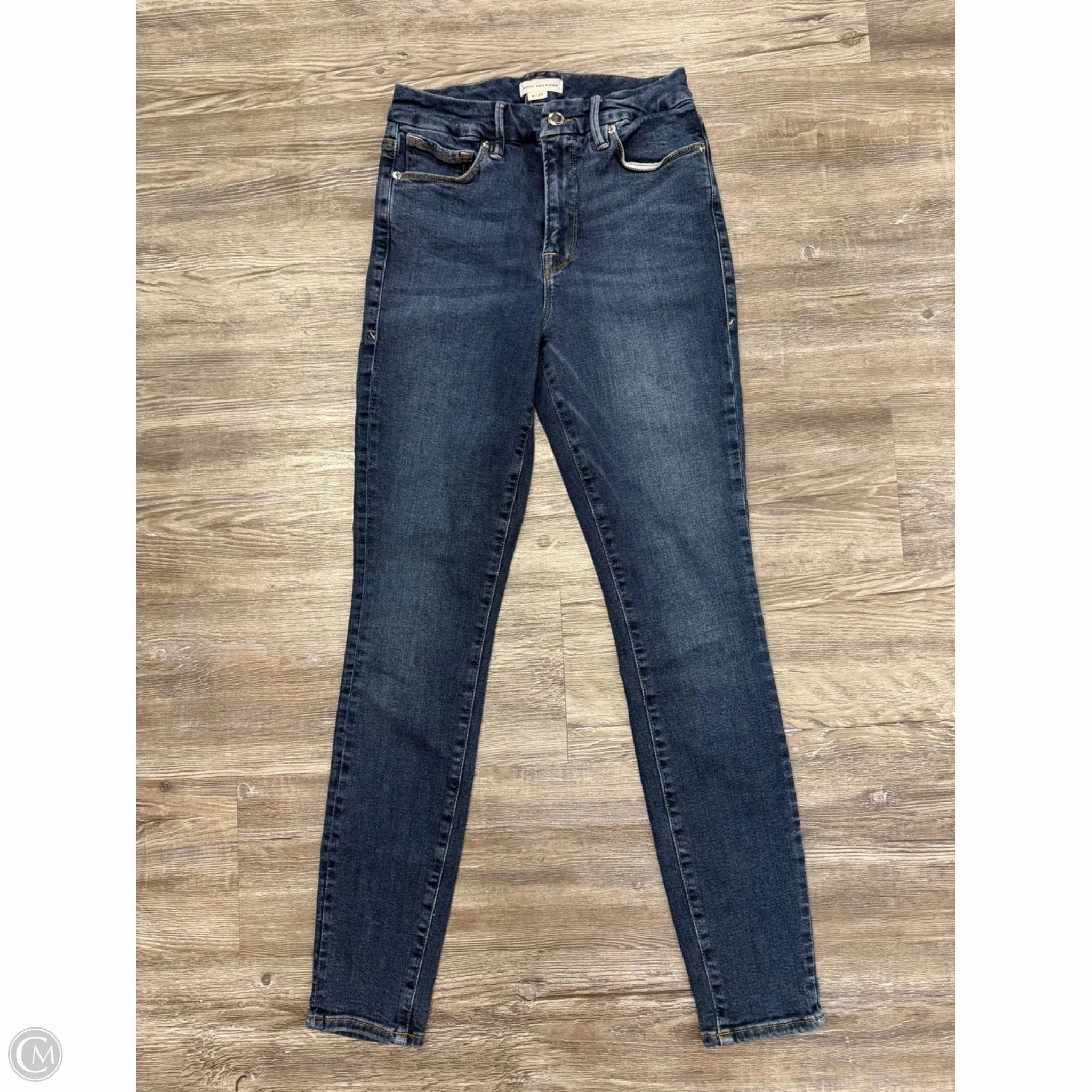 Autumn Days Family Style Eco Friendly Outerwear Friendly Jeans Designer By Good American In Blue Denim, Size: 4