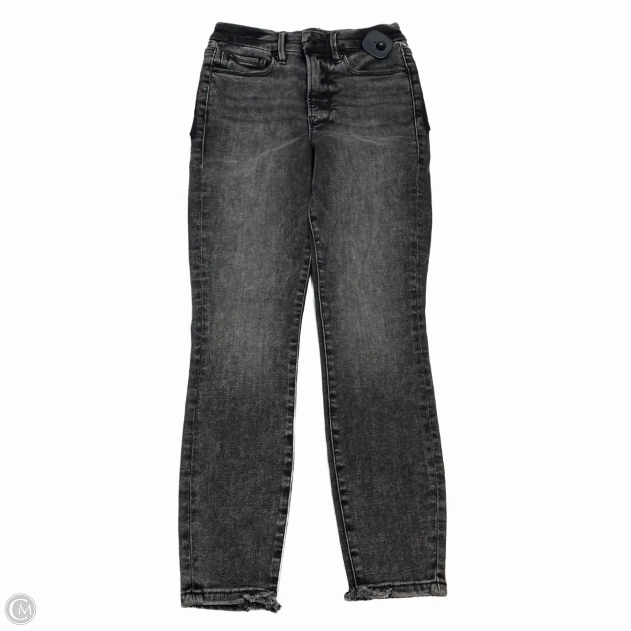 Jeans Designer By Good American In Grey Denim, Size: 2 Breathable Travel Outfit Brunch Outfit Lightweight Urban Explorer