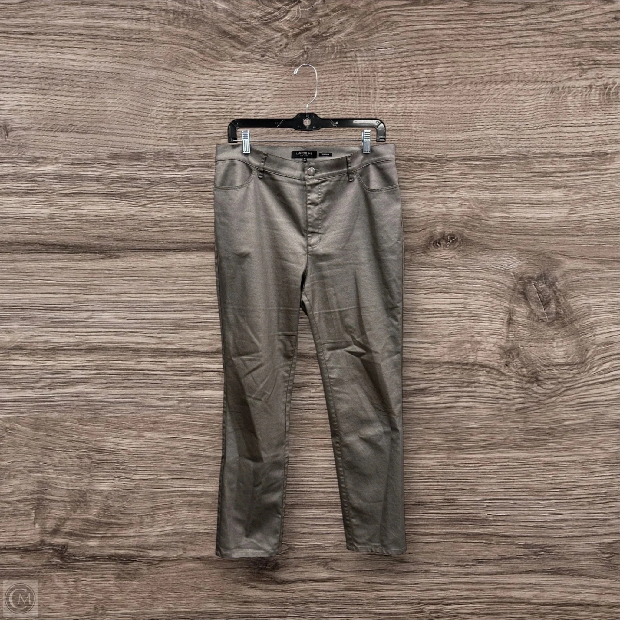 Jeans Designer By Lafayette 148 In Grey, Size: 12 Neutral Loose