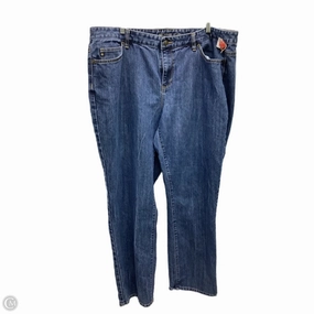 Earthy Rainy Day City Walk Base Style Jeans Designer By Michael Kors In Blue Denim, Size: 20