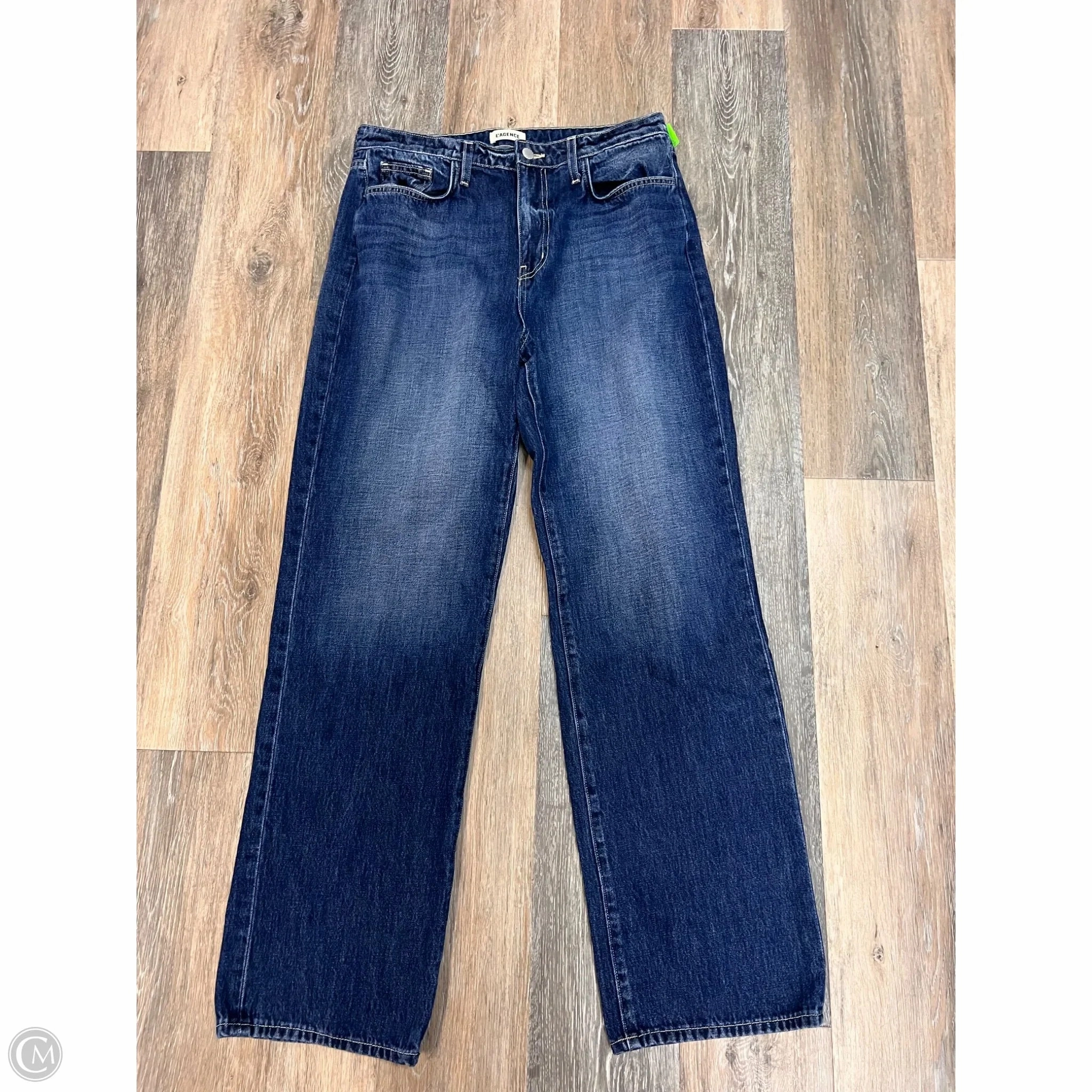 Jeans Straight Designer By L Agence In Blue Denim, Size: 10/30 Outerwear Friendly
