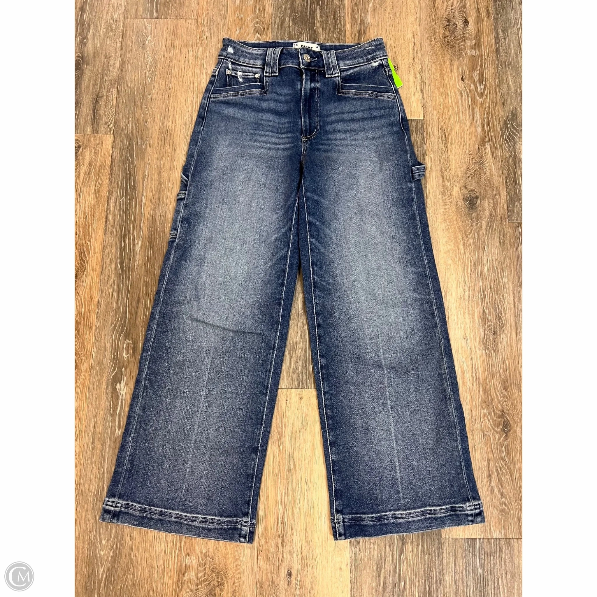 Jeans Wide Leg Designer By Paige In Blue Denim, Size: 0/24 Relaxed Style Smooth Feel