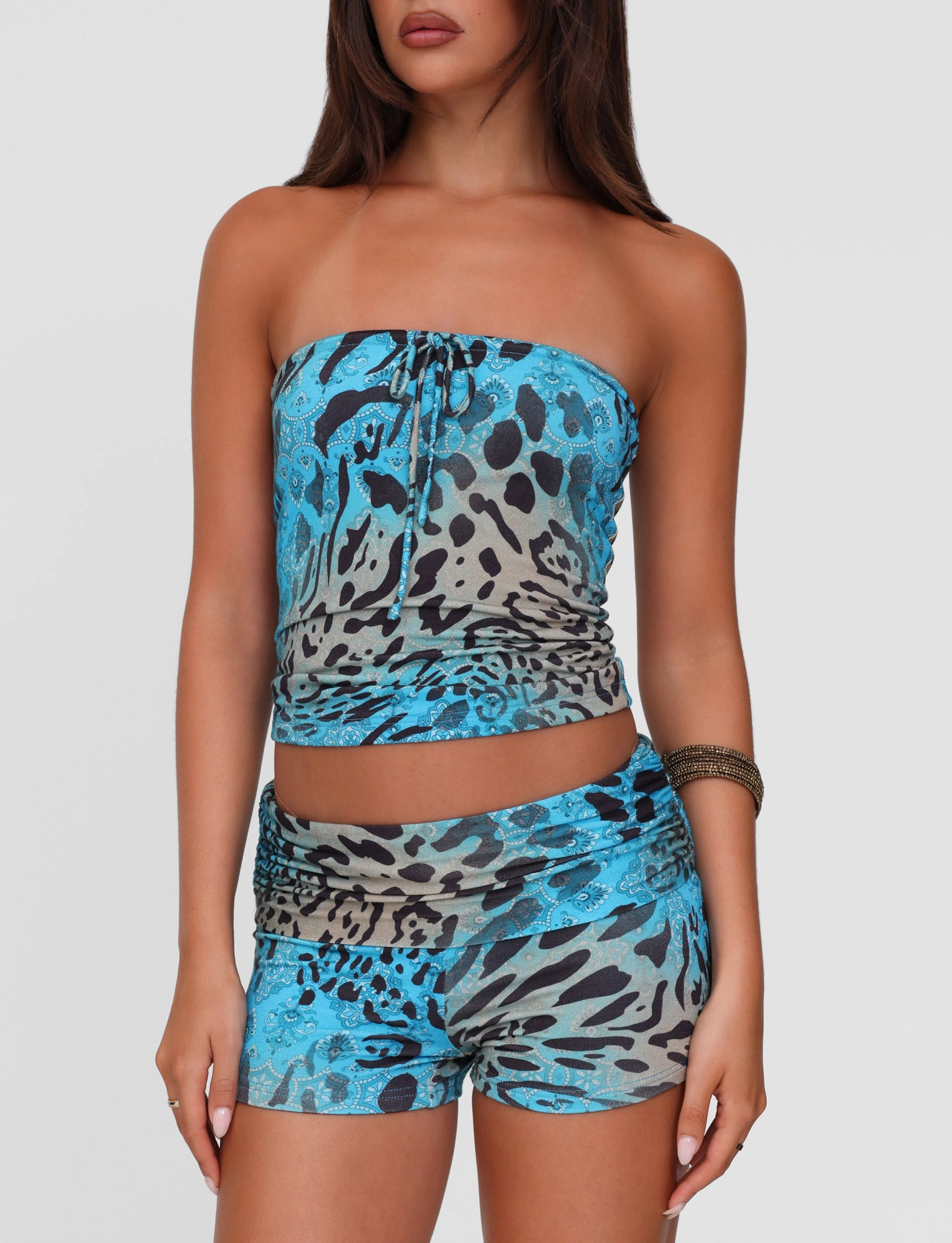 Fit Base Geometric-pattern KARINA SHORT - MULTI : LEOPARD : LEOPARD SWIRL