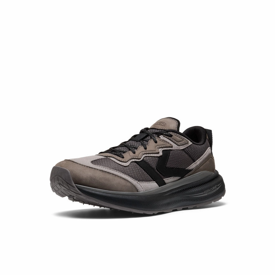 Men's WK500 Leather Walking Shoe  |  Steel Grey/Black Slip On Silhouette Urban Walking