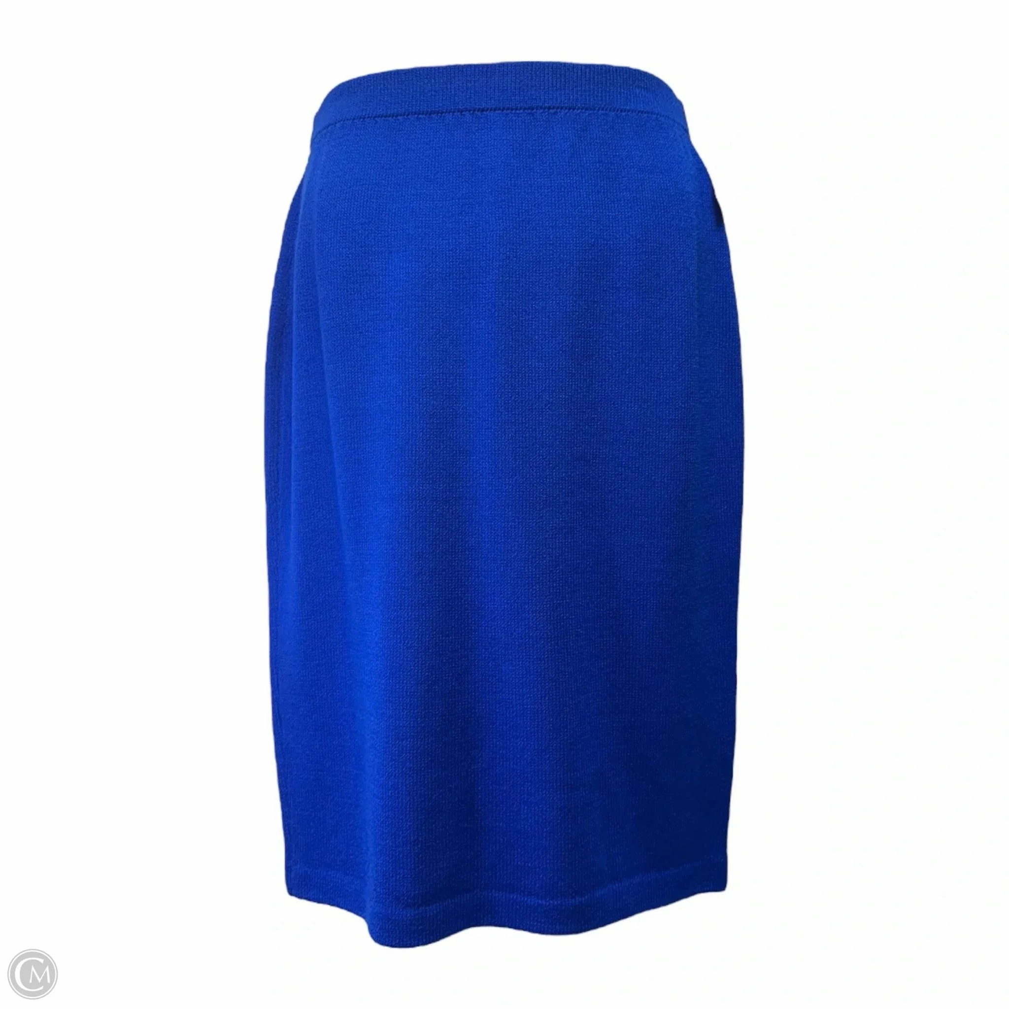 Sporty Edge Knit Pencil Skirt Designer By St John Collection In Deep Blue, Size: 8