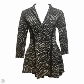 Knit Peplum Coat Other By Boho Chic In Black & Cream, Size: L Flexible Fiber Fill