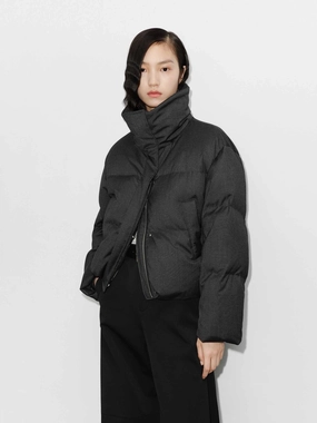 Flexible Fit Wear AdjustableCuffs Knitted Collar Quilted Jacket