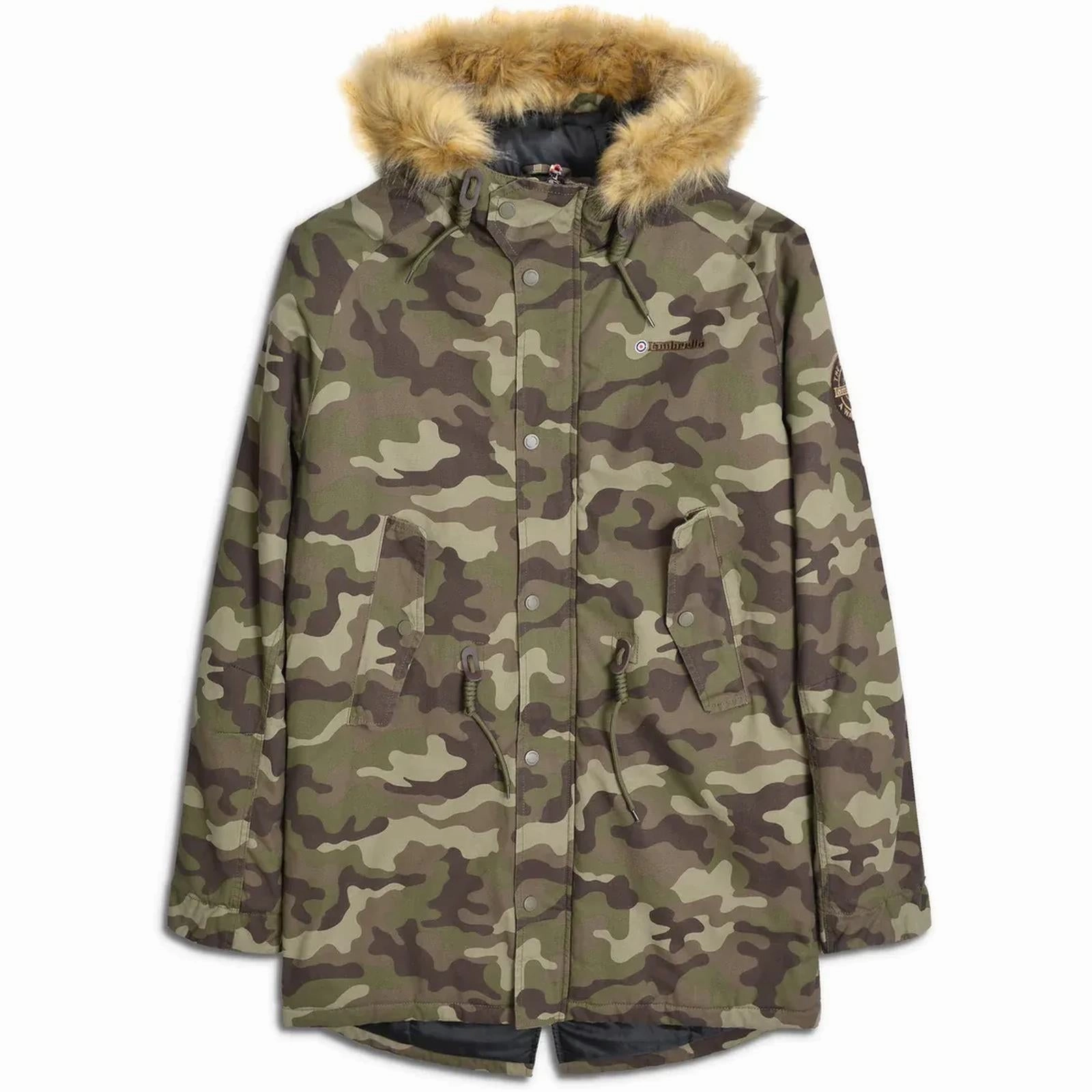 Windbreaker Style Lambretta Mens Camo Parka Jacket
