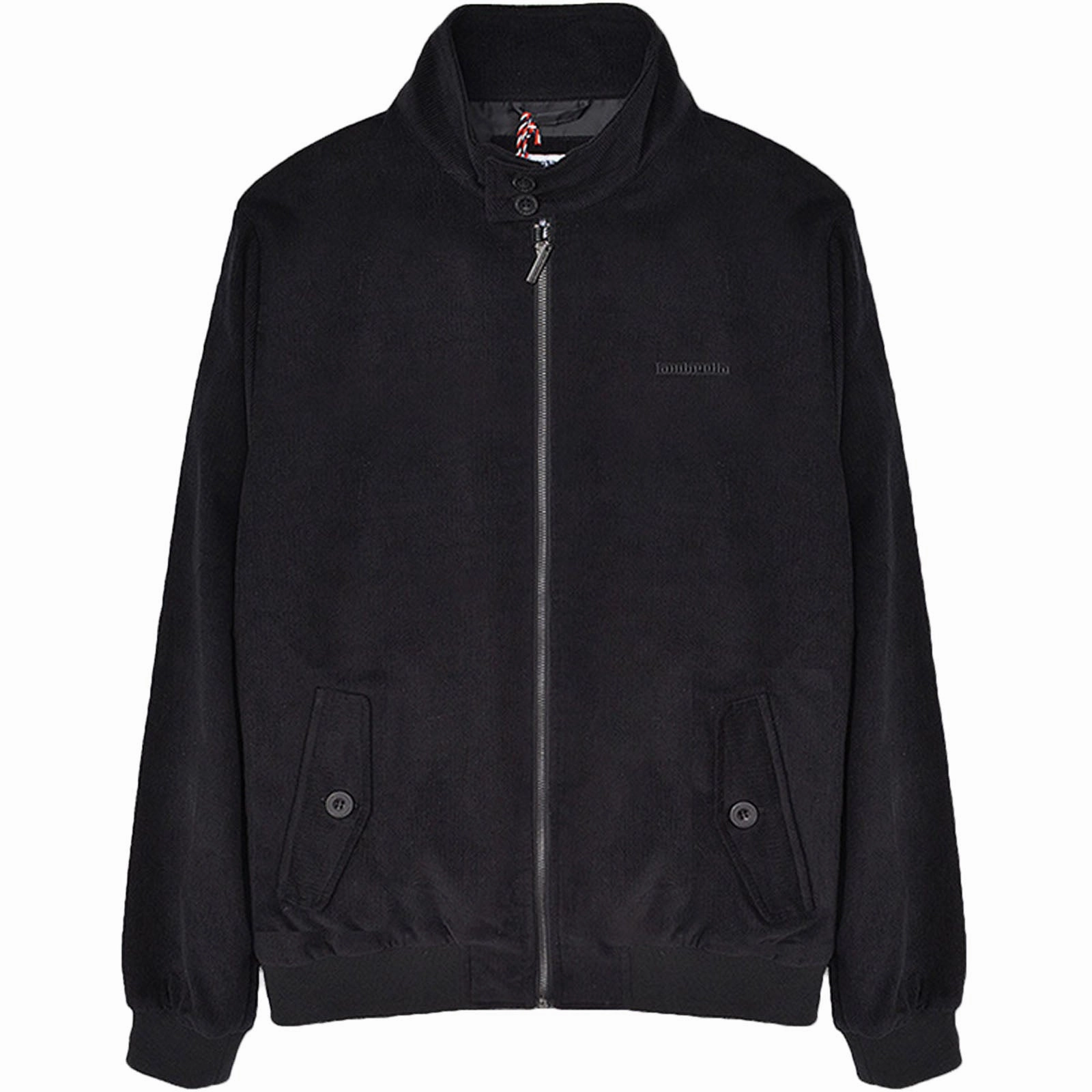 Layered Cuff System Lambretta Mens Corduroy Harrington Bomber Jacket - Black