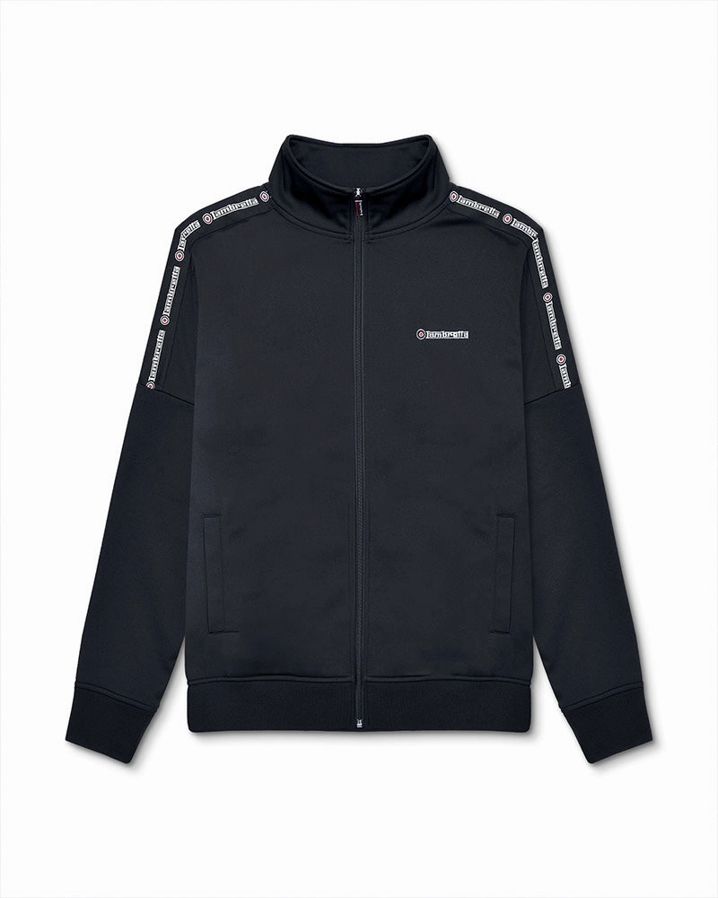 Lambretta Mens Half Taped Full Zip High Collar Track Jacket BreathableLining Secure Closure Systems