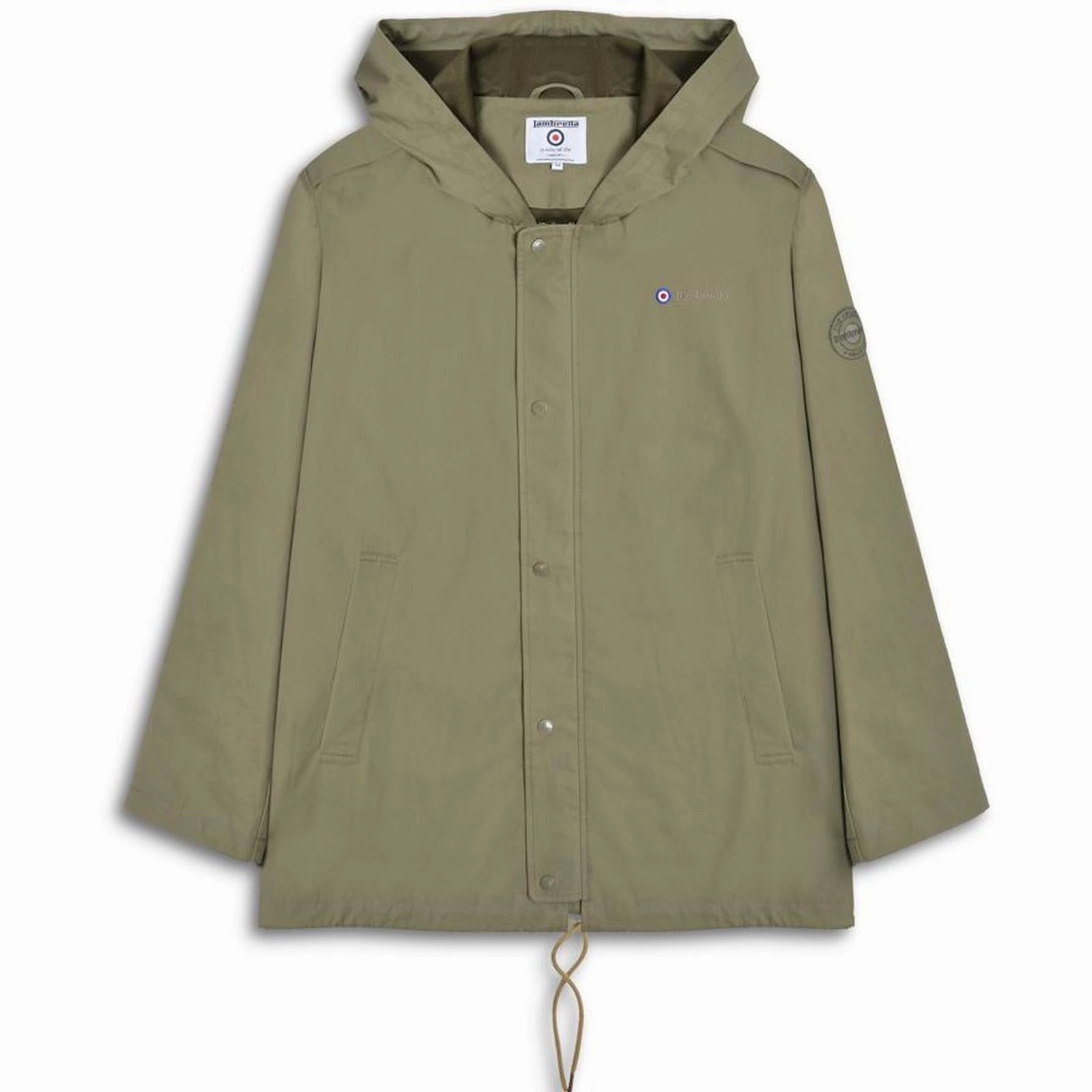 Lambretta Mens Military Parka Coat Quick Release Fasteners