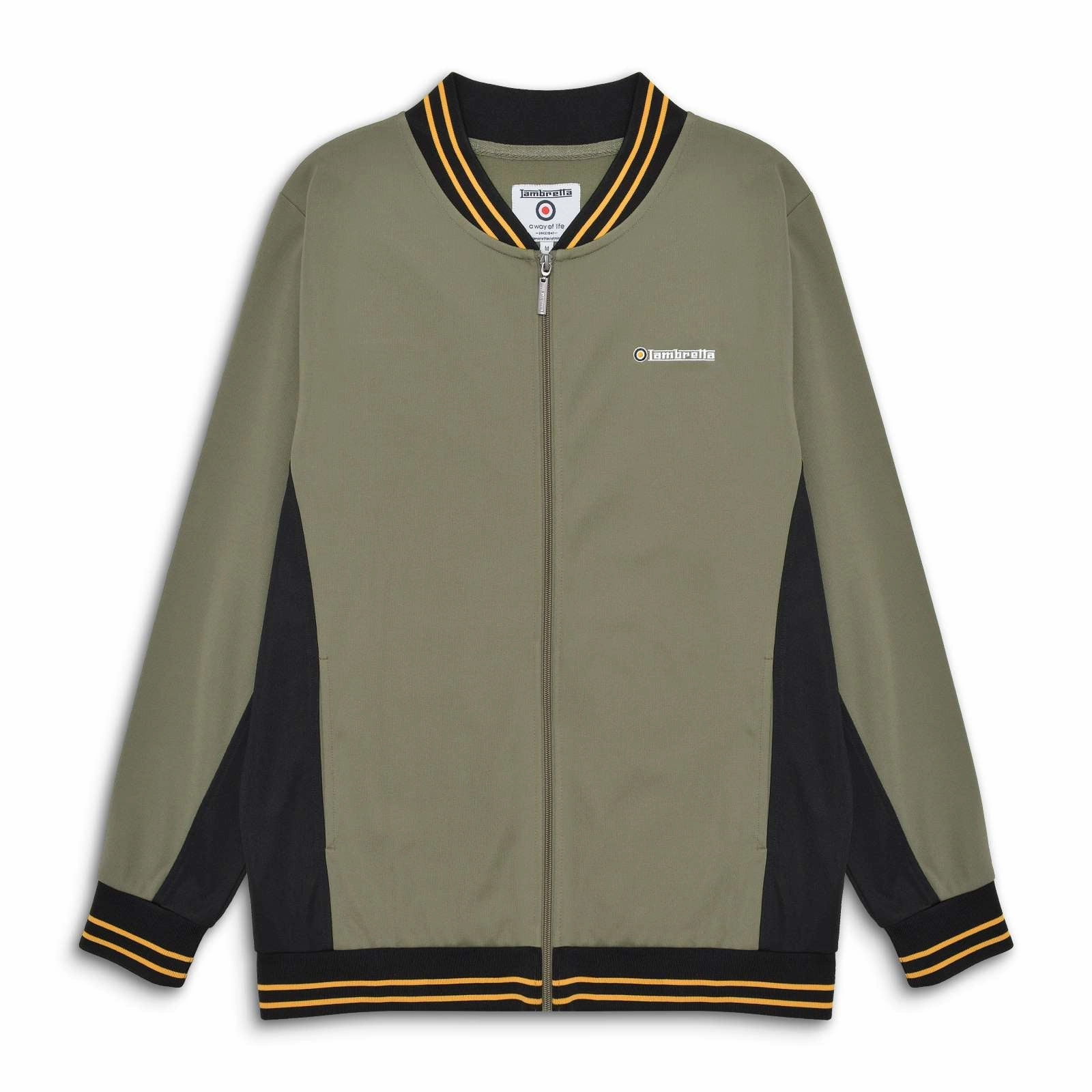 Lambretta Mens Vintage Track Bomber Jacket Stand Up Collar