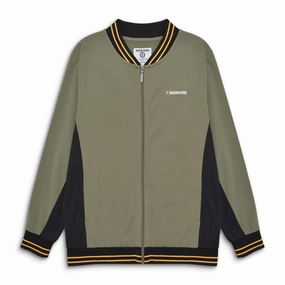 Lambretta Mens Vintage Track Bomber Jacket Oversized style Flexible Elbow Patches