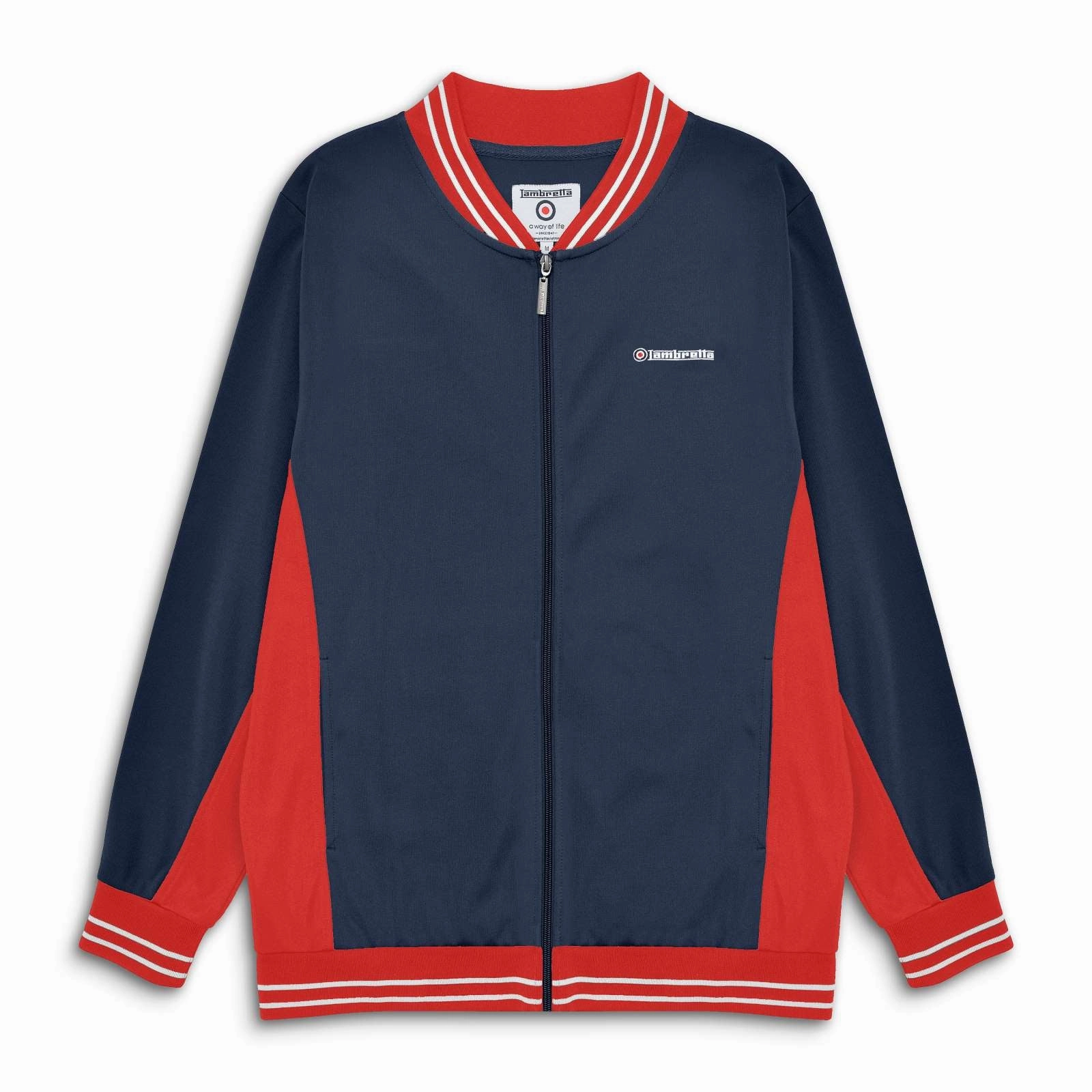 Lambretta Mens Vintage Track Bomber Jacket Multi Pocket System SeamlessShoulderPanels