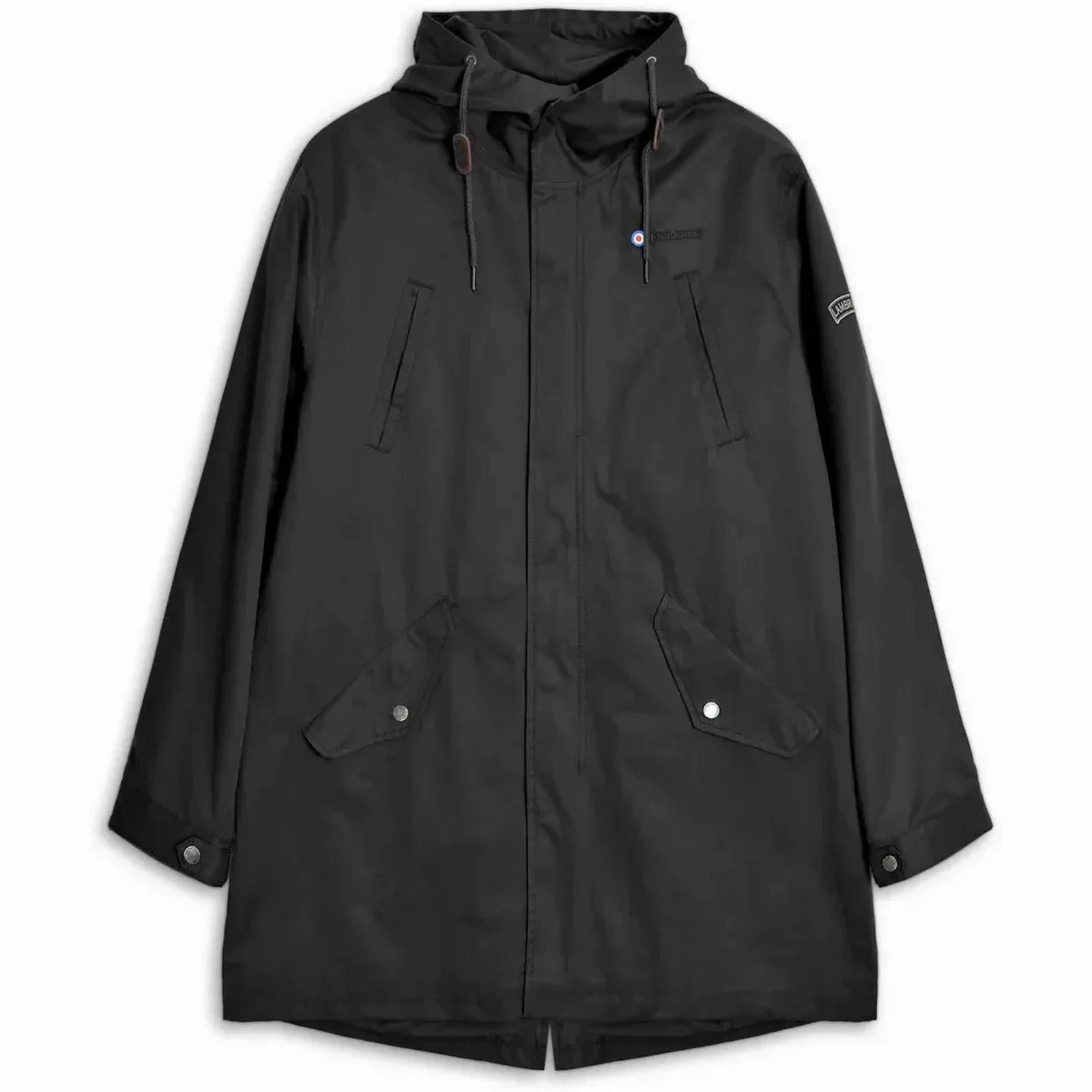 Lambretta Mens Water Resistant Parka Jacket No Static
