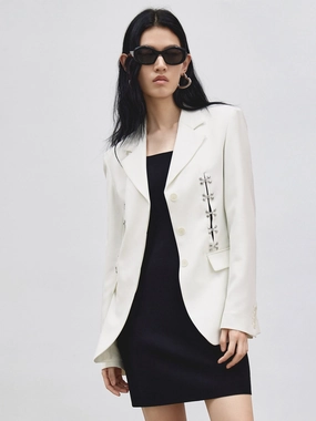 Light Activated Cooling Lapel Structured Blazer