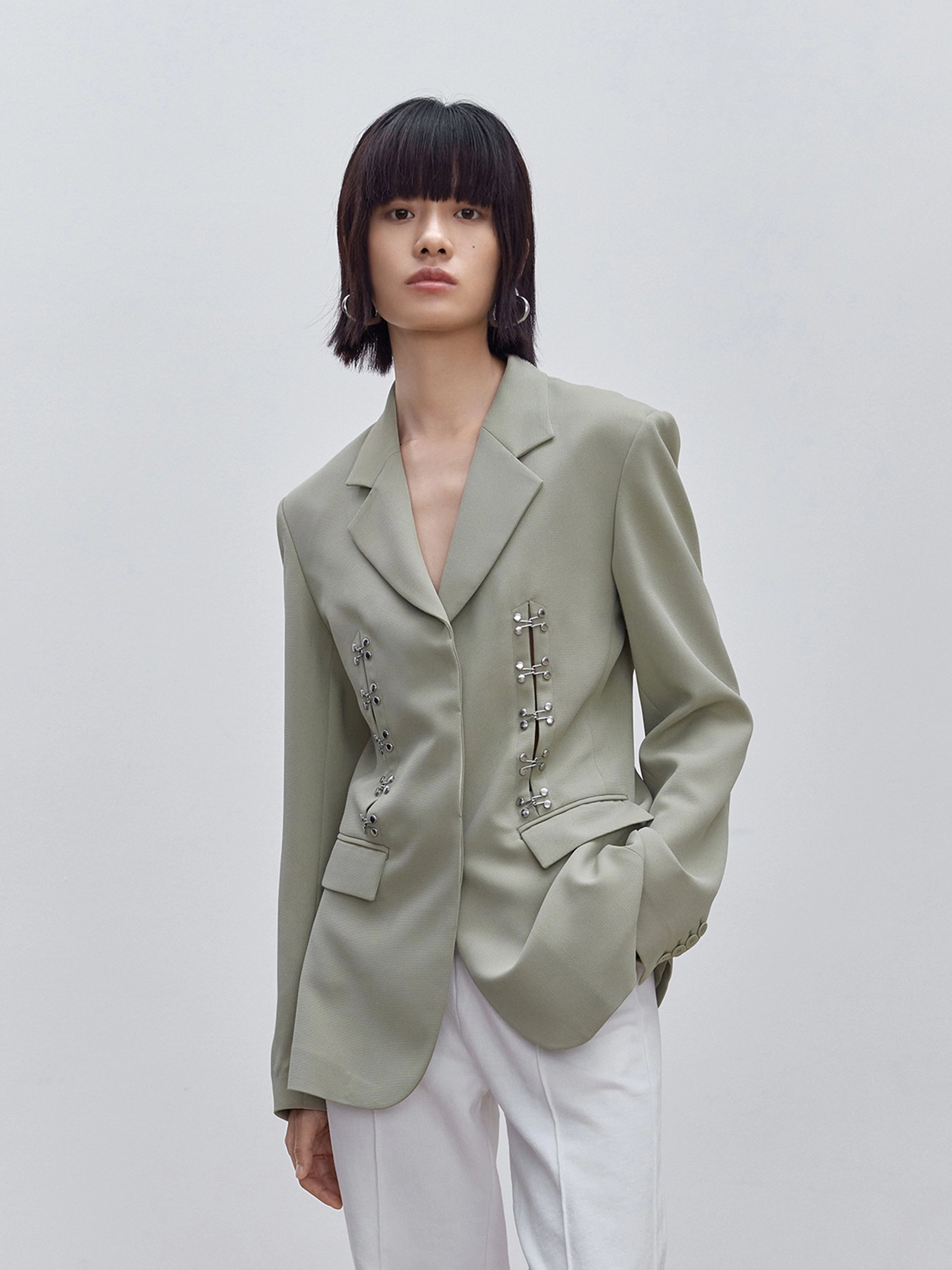 Lapel Structured Blazer Easy Care Material
