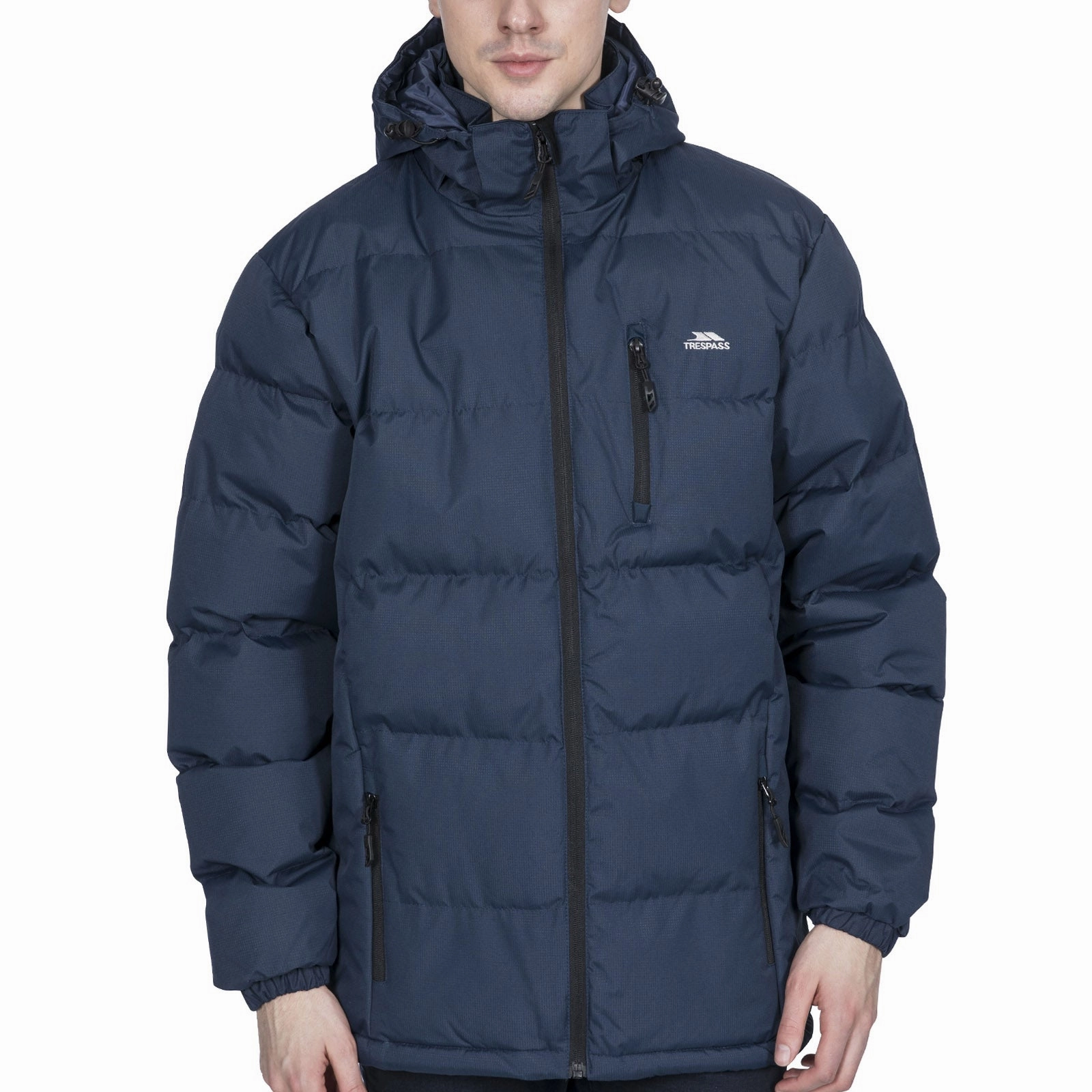 Flexible Waistband Trespass Mens Clip Hooded Padded Jacket