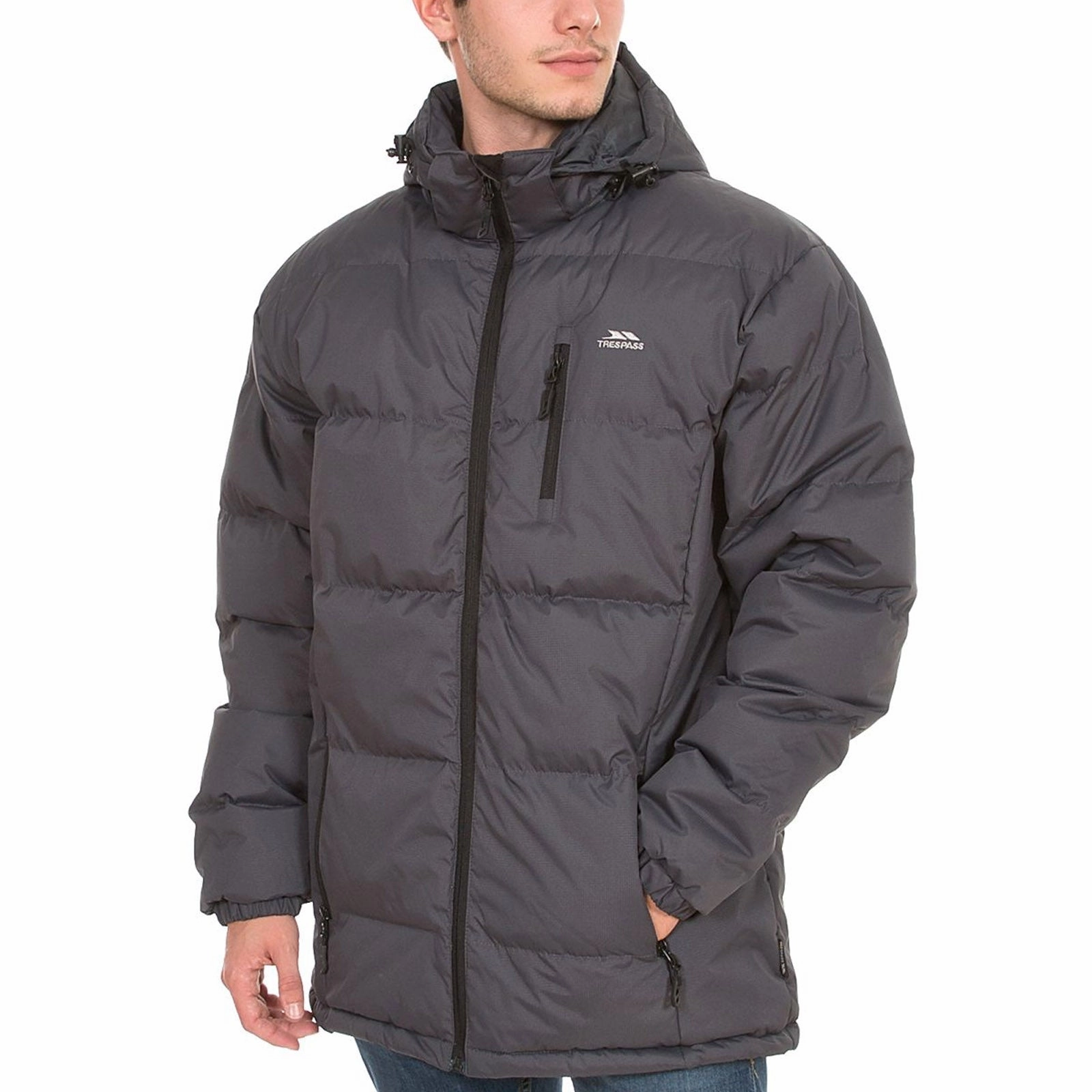Trespass Mens Clip Hooded Padded Jacket understated look Effortless Layer