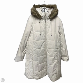Coat Puffer & Quilted By Excelled In Cream, Size: 2x Light Travel Piece Packable Construction