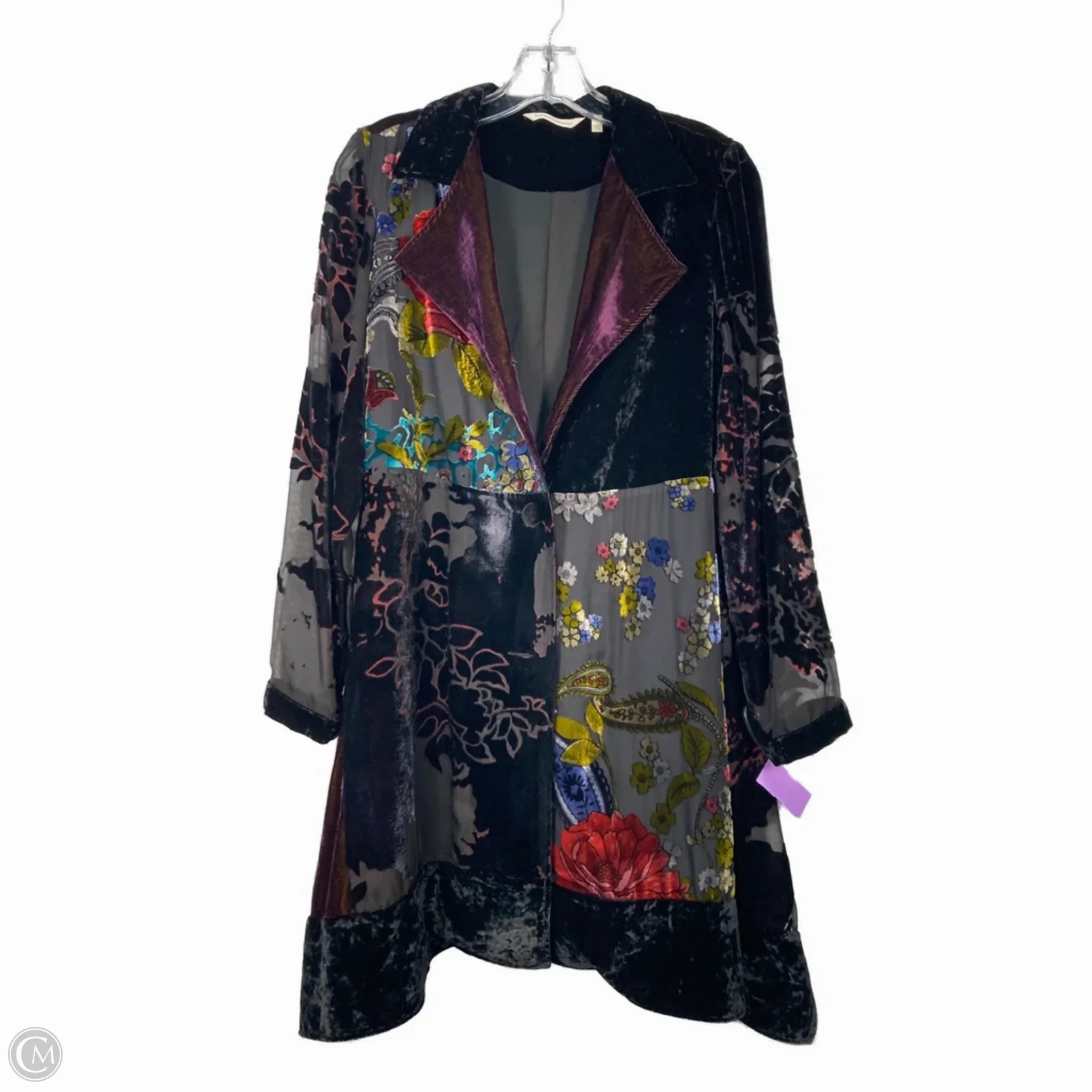 Coat Other By Soft Surroundings In Black & Purple, Size: S Lightweight Thermal Tech