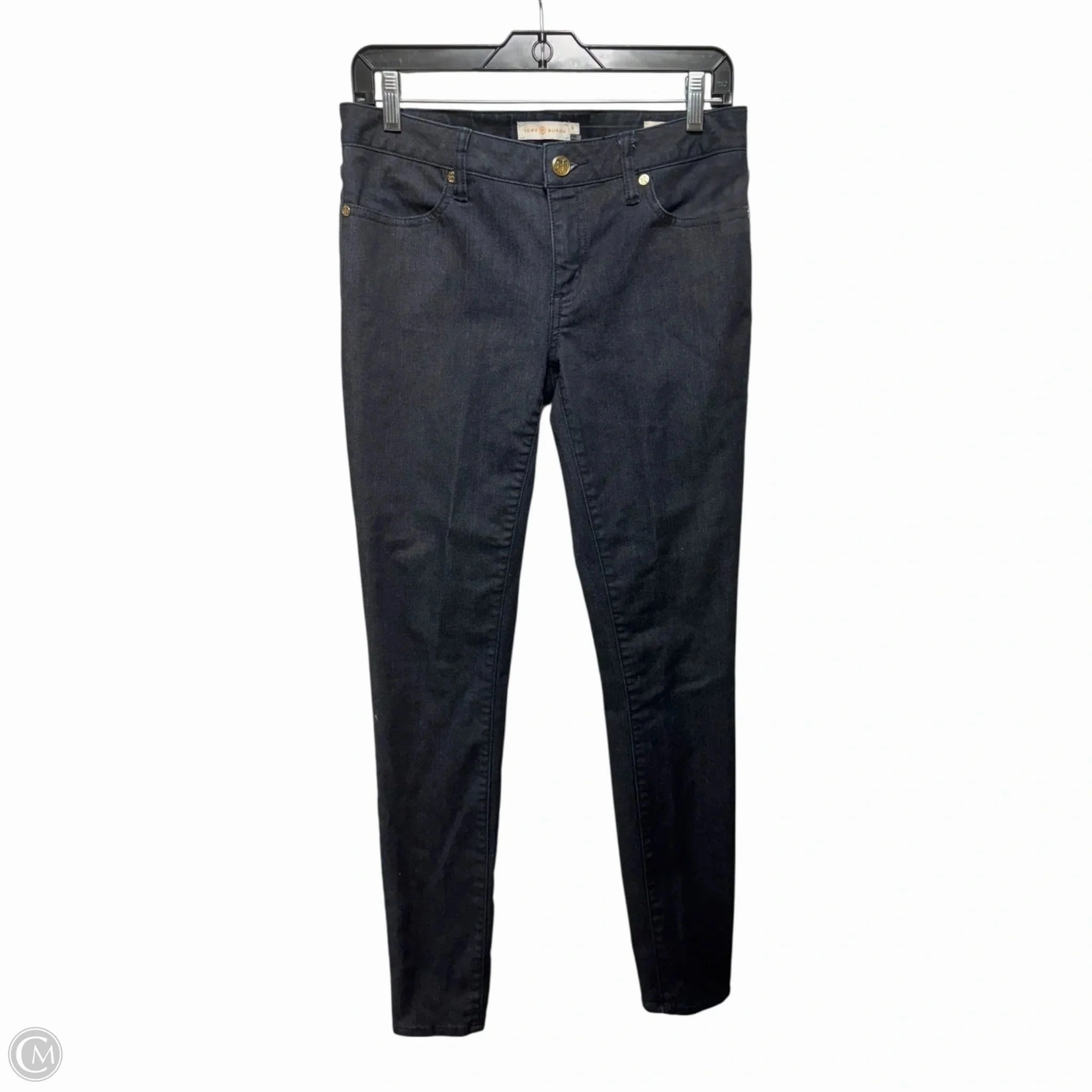Neutral Smooth Modern Traveler Gear Sunny Vibes Legging Jeans Designer By Tory Burch In Blue Denim, Size: 6