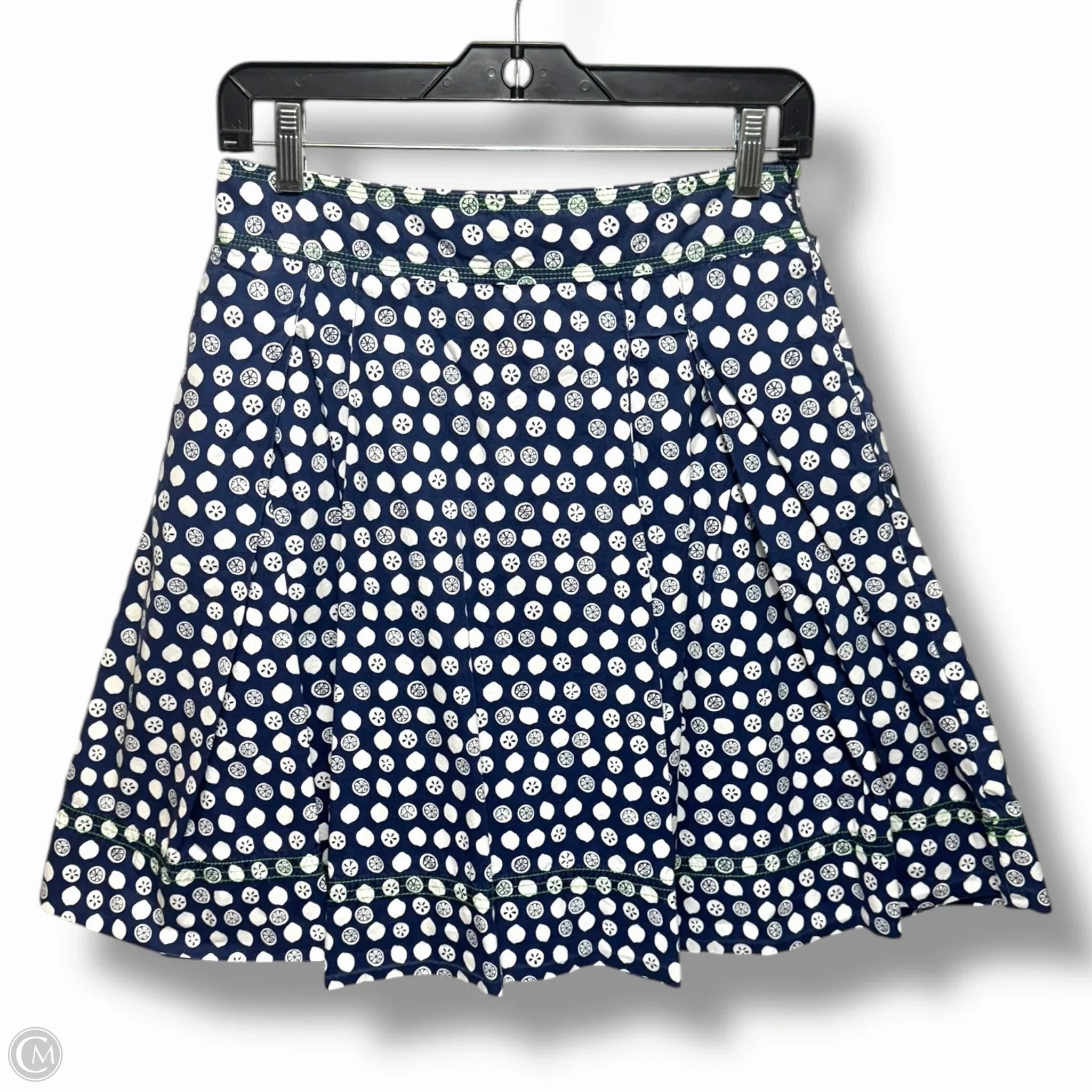 Lenna Skirt Designer By Lilly Pulitzer In Citrus Lemon Squirt Navy Blue, Size: 2 Polka Dot Travel Ready