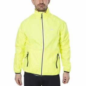 All Season Compatibility Trespass Mens Retract Hi-Vis Reflective Waterproof Packaway Jacket - Yellow