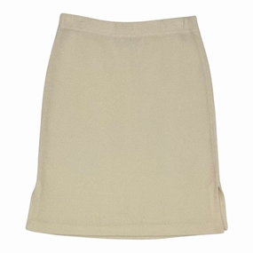 Crisp Edge Skirt Designer By St John Collection In Cream, Size:8