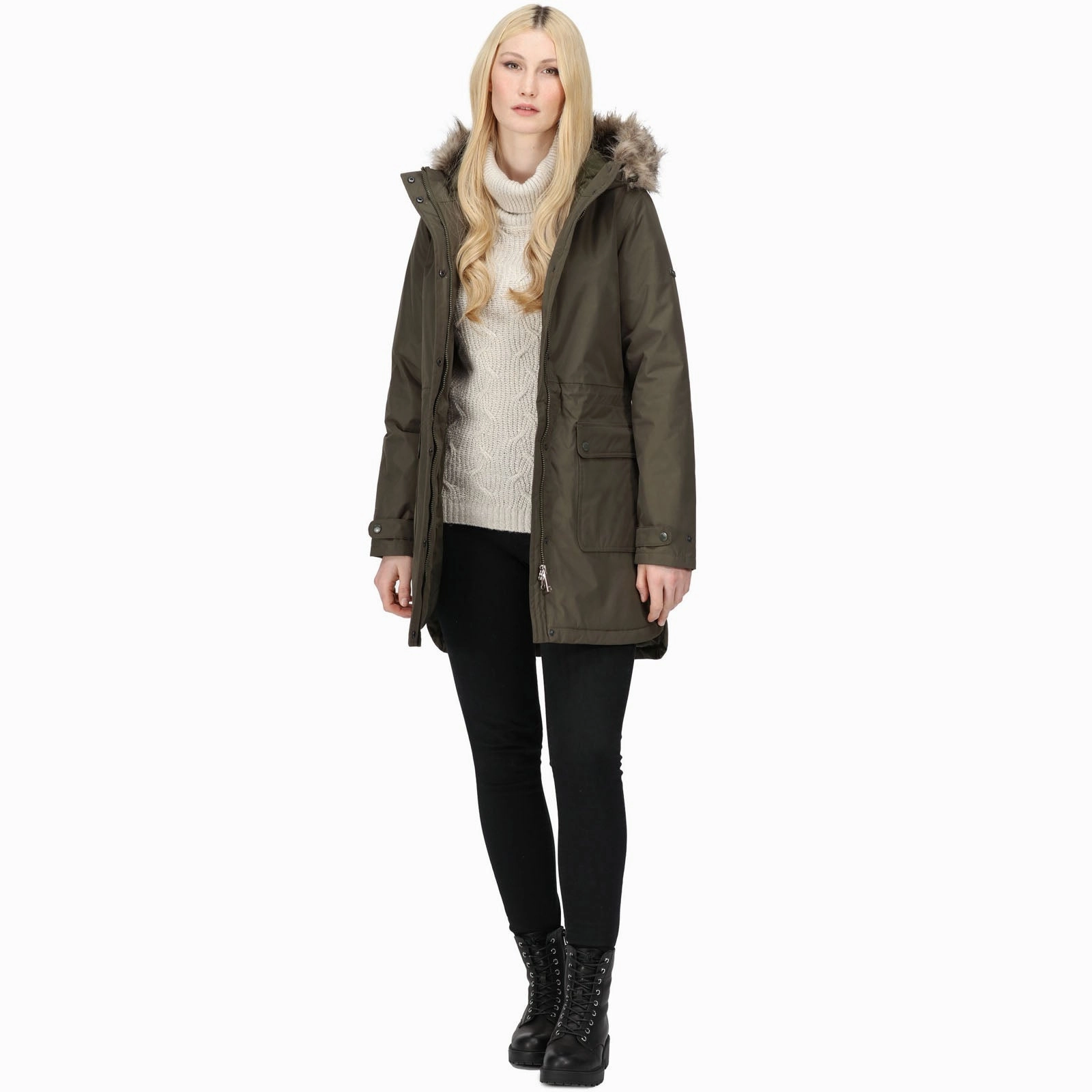 Regatta Womens Sabinka Waterproof Parka Jacket Classic Cut Seam Sealed Technology