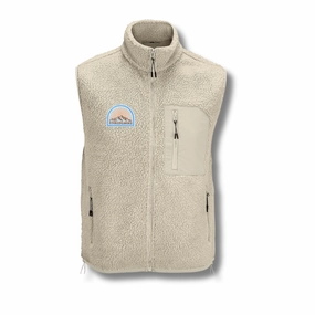 Recycled "Sunrise" Sherpa Fleece Vest Costume like library outfit