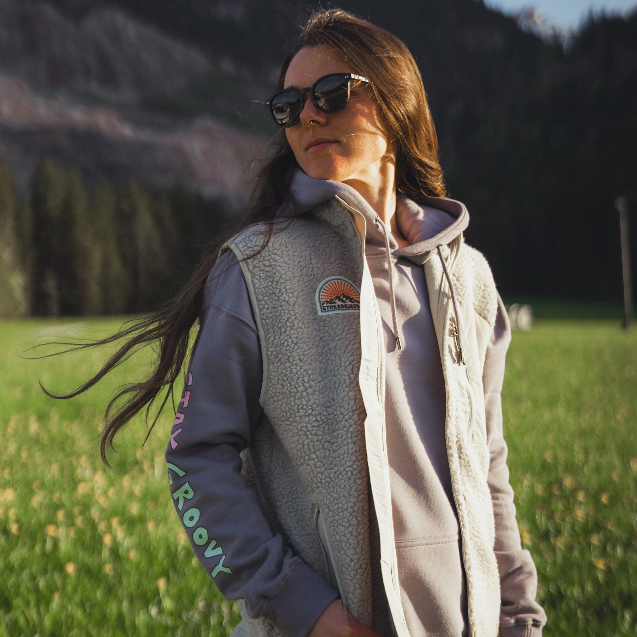 Low Profile Design Quokka like Recycled "Sunrise" Sherpa Fleece Vest