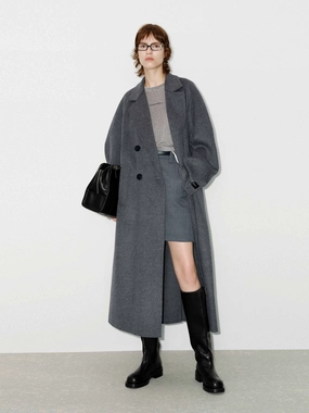 Cashmere Blend Merino Wool Long Coat