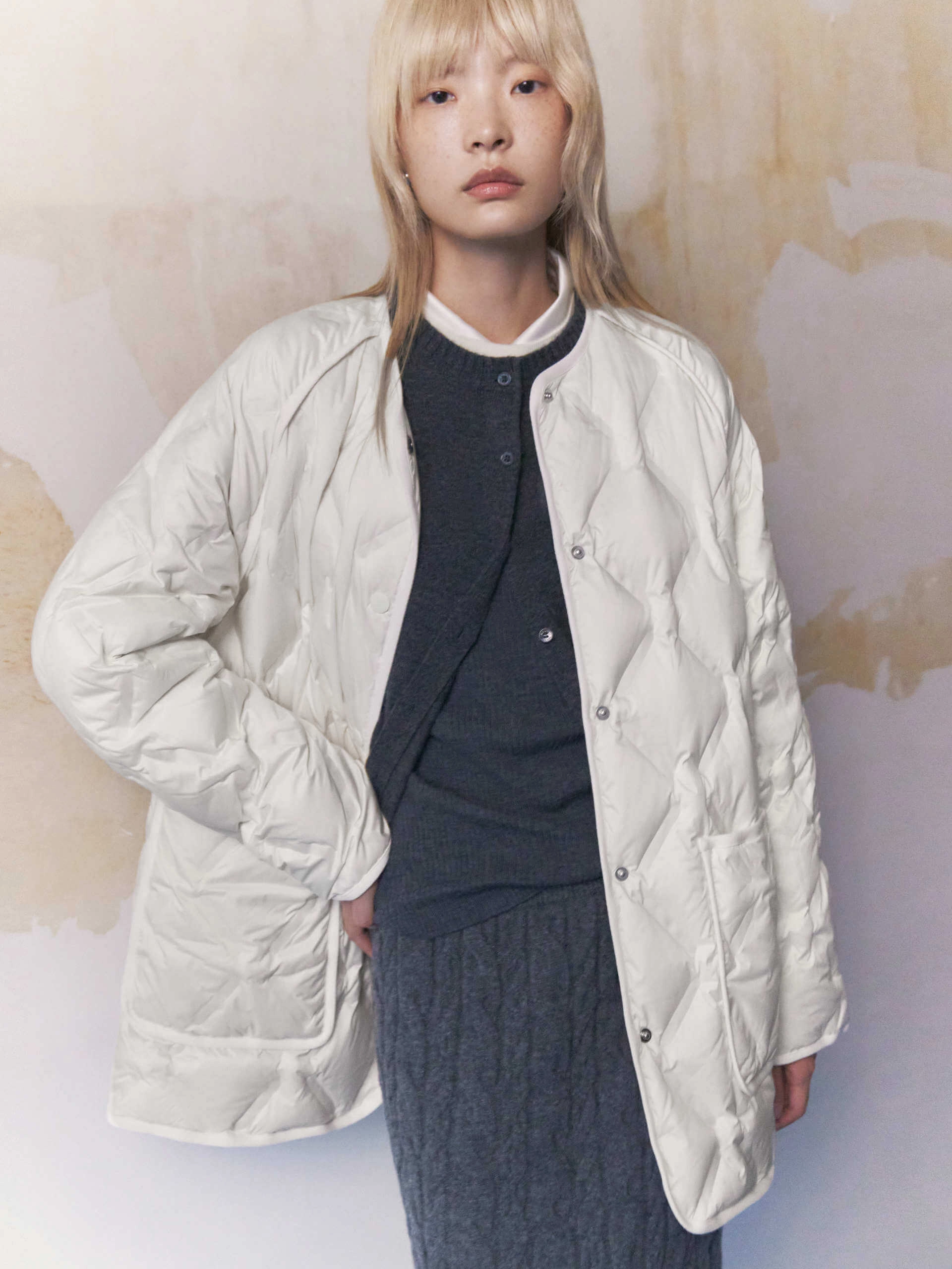 Lightweight Midi Down Jacket Ventilated Back