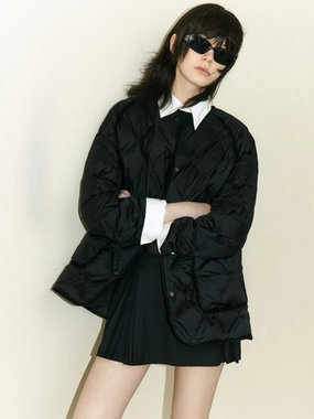 Modular Layering Travel Ready Look Lightweight Midi Down Jacket