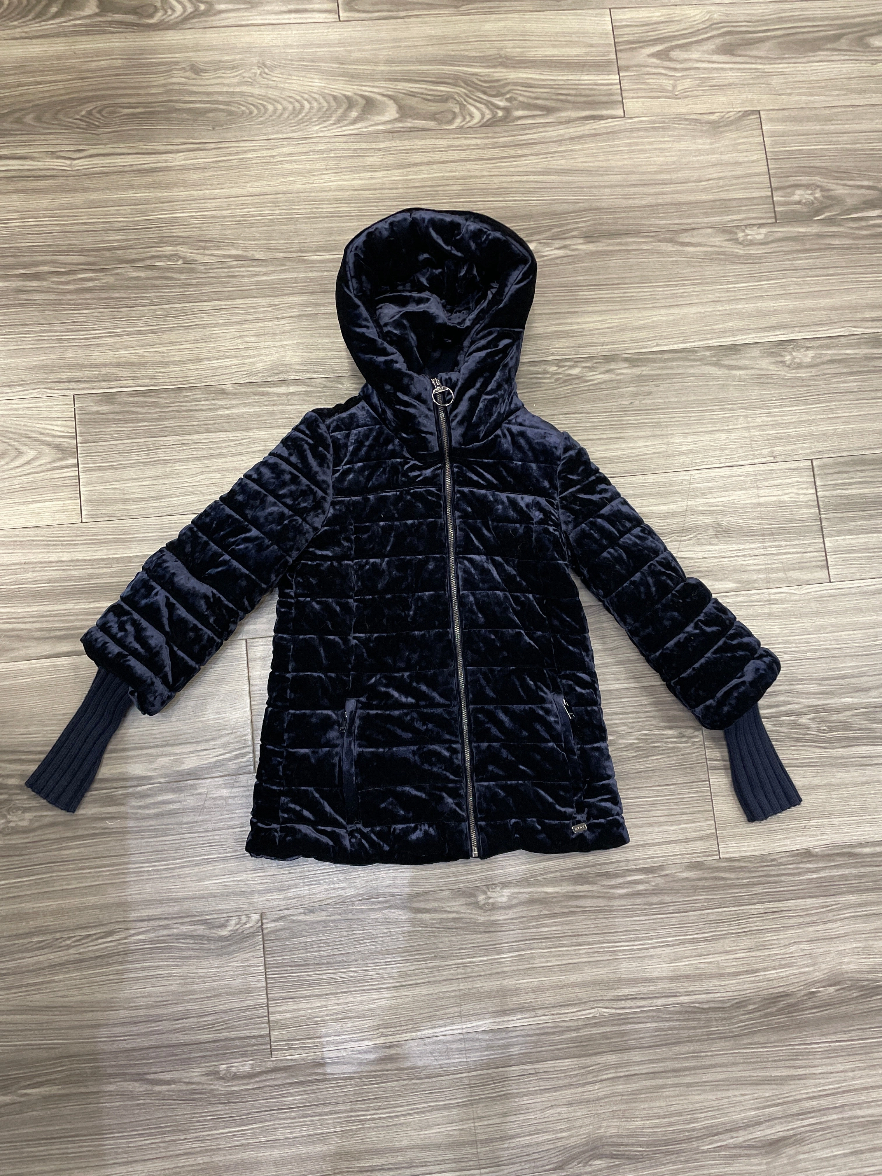 Subtle Fashion Fit Adjustable Cuffs Blue Coat Puffer & Quilted Dkny, Size Xs
