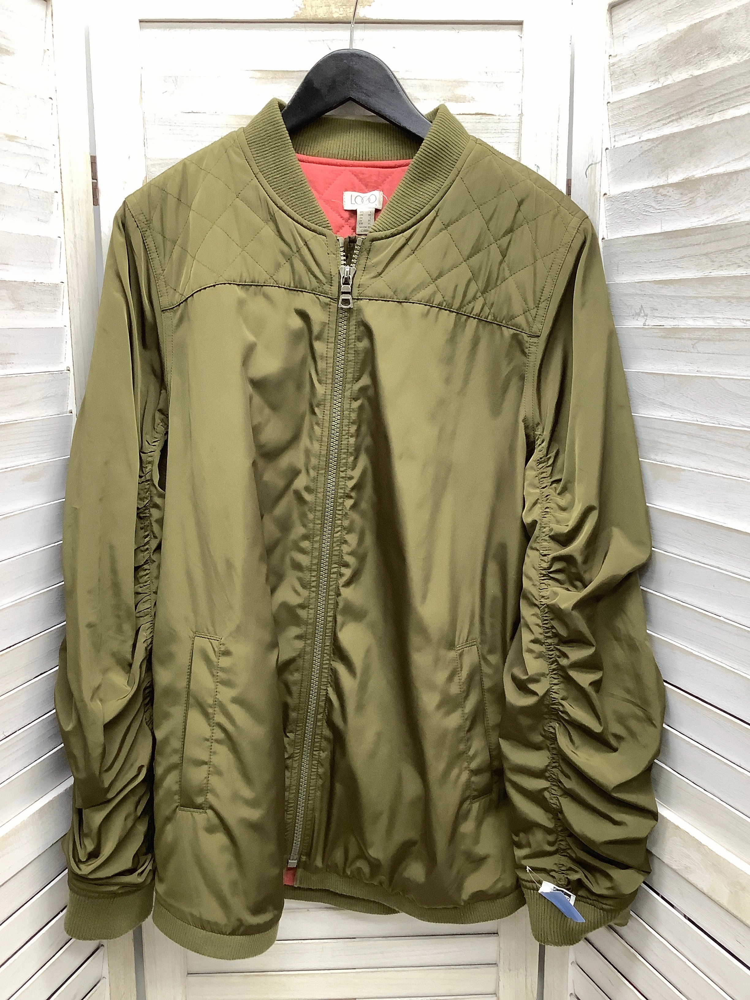 Coat Puffer & Quilted By Logo In Green, Size: L InterchangeableLining Weather Fit
