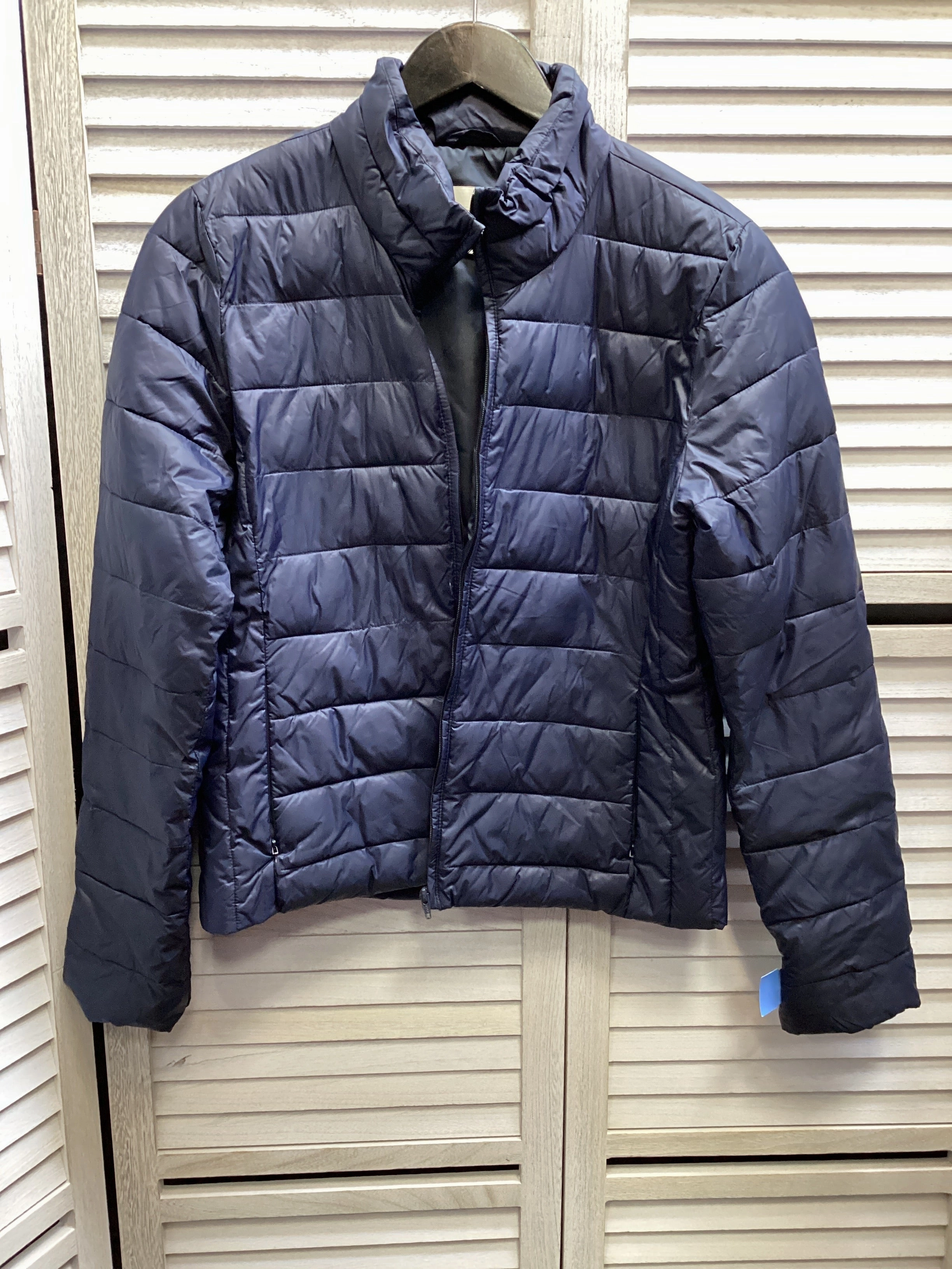 Waterproof Stitch Details Coat Puffer & Quilted By Loft In Navy, Size: S