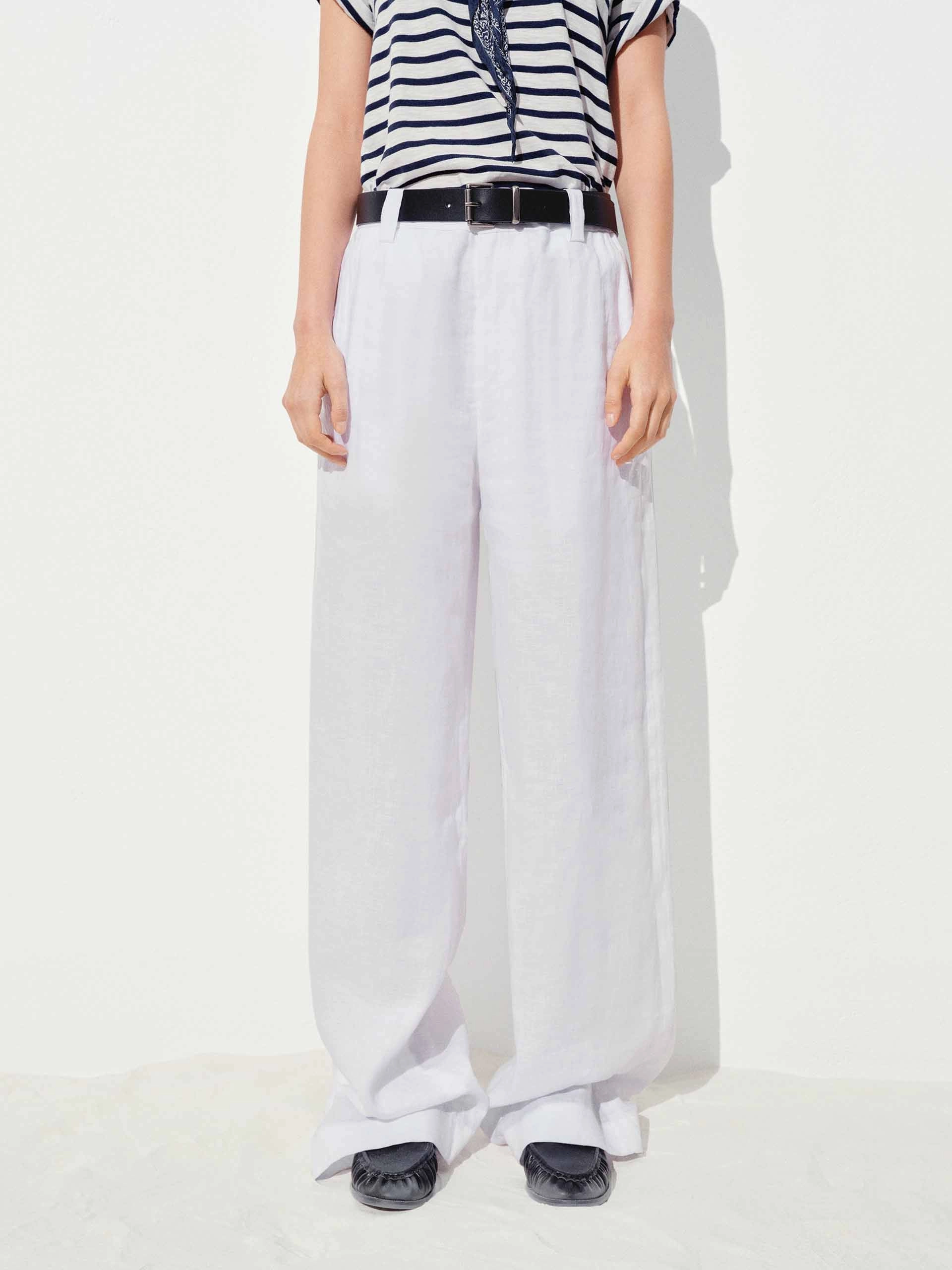 Linen Straight Trousers Chilly Day Wear
