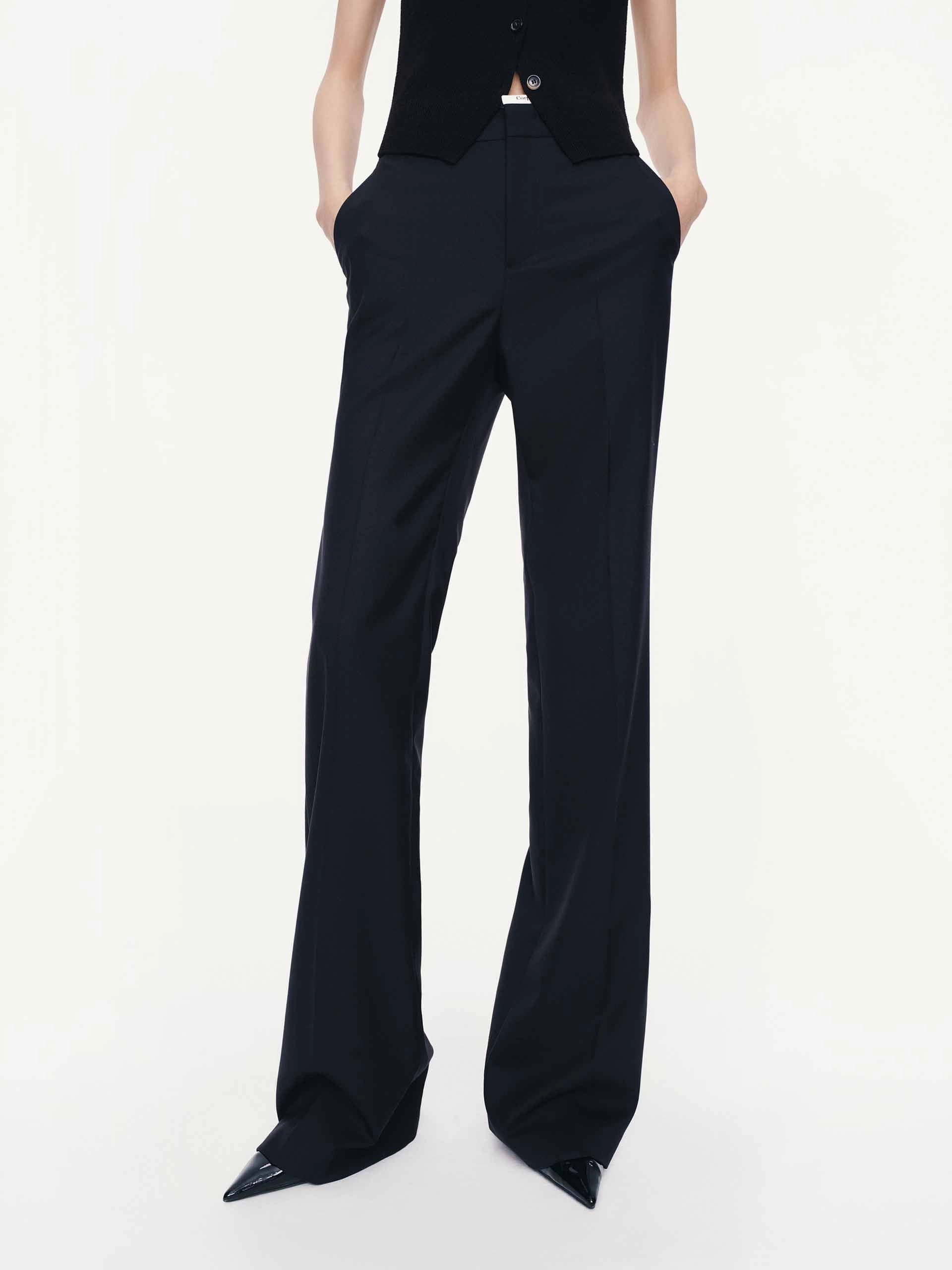 Logo Waistband Flared Trousers Chic Appeal