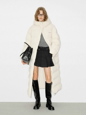 Eco Friendly Coatings Long Line Hood Down Coat