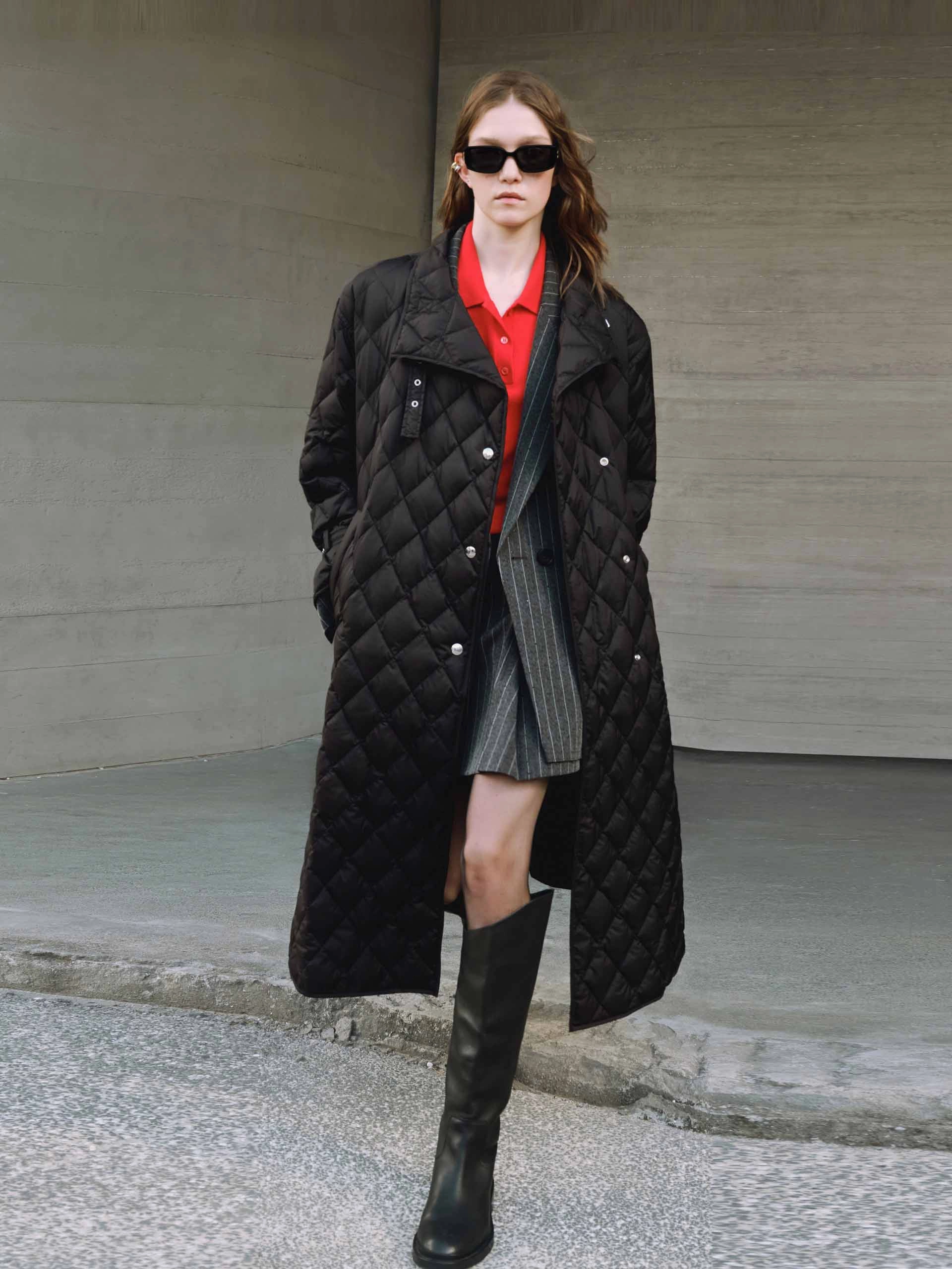 Long Quilted Down Coat Compression Packability All Season Adaptability