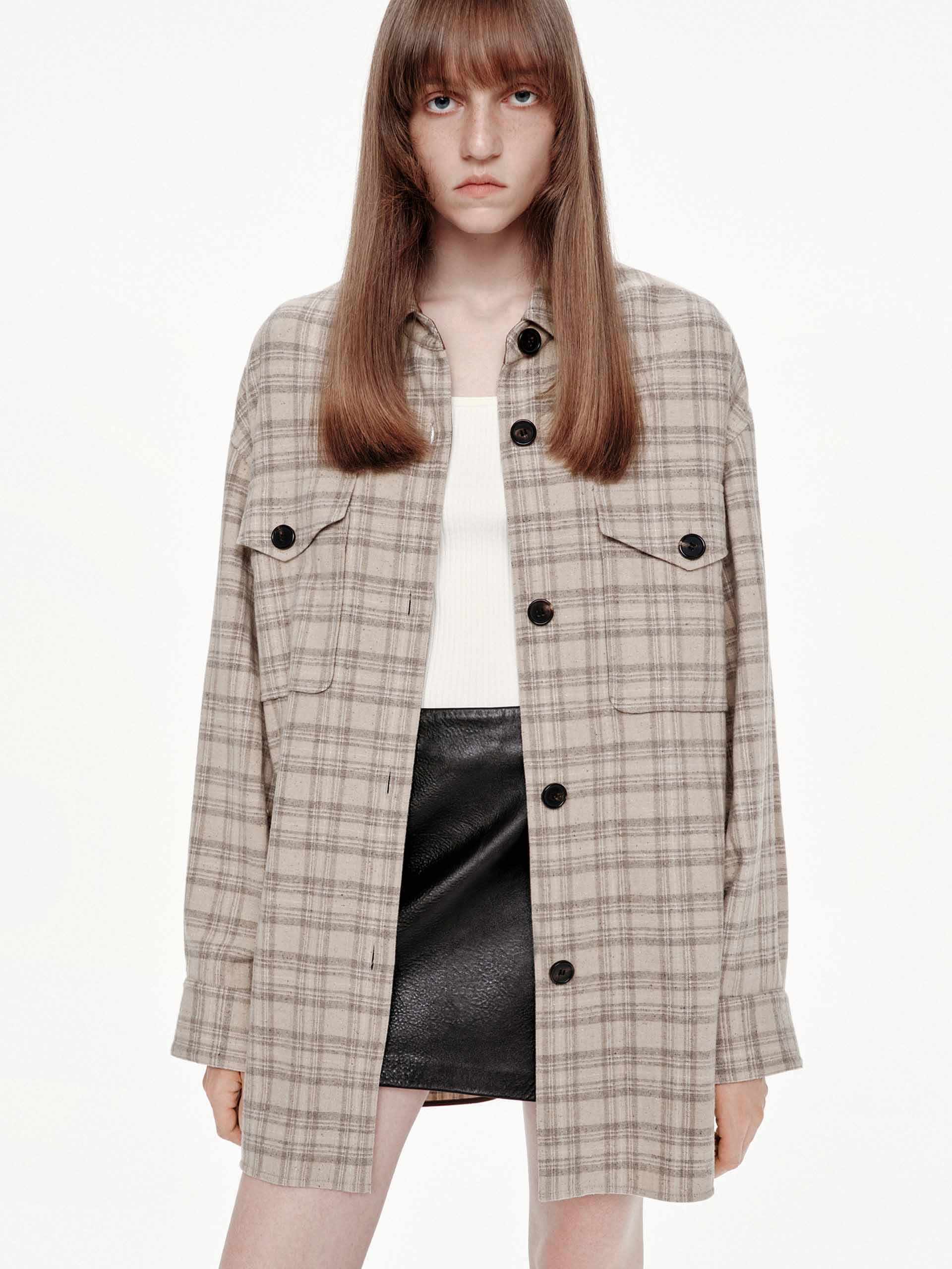 understated look Travel Ready Long Sleeves Plaid Coat