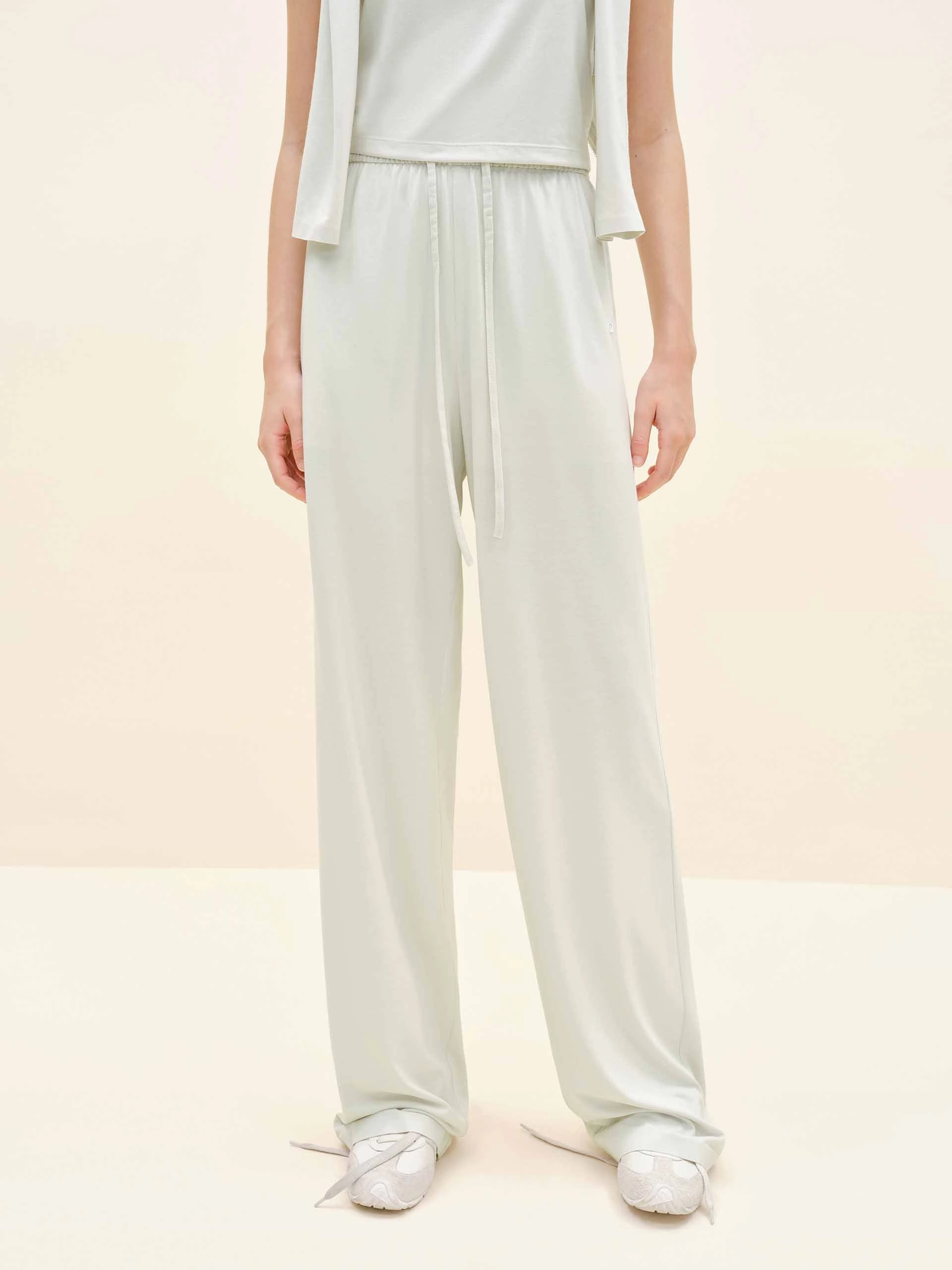 High Waist Drawstring Trousers Day Wear
