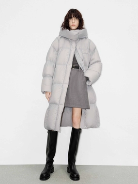 Light Pack Option Longline Hooded Down Coat