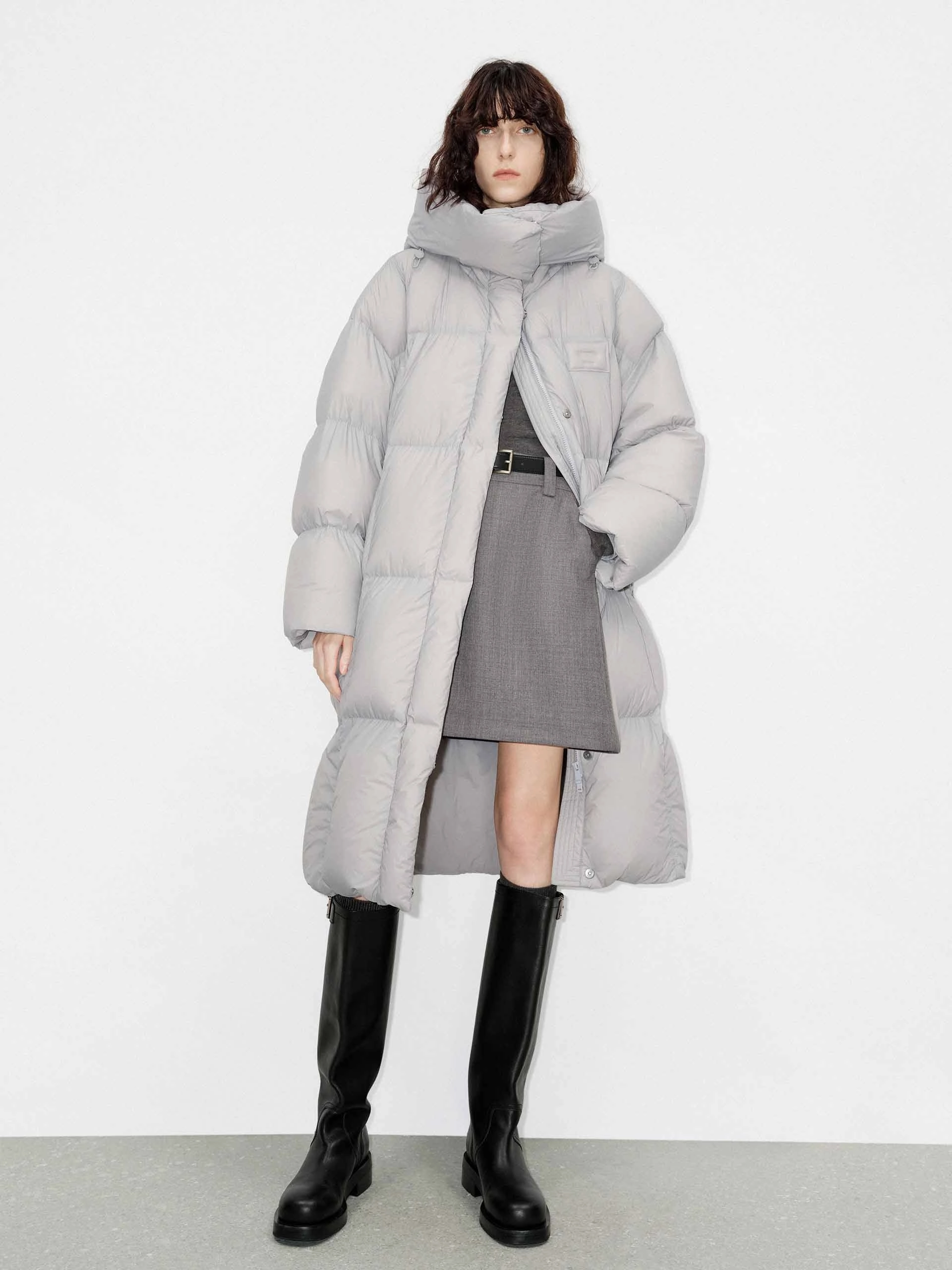 OdorControl Treatment Wind Blocking Fabric Longline Hooded Down Coat