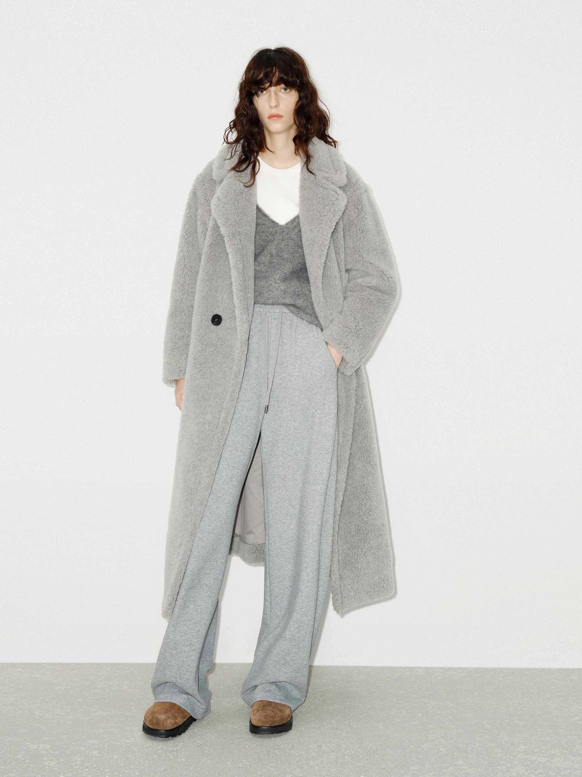 Longline Teddy Coat Relaxed Fit Structure