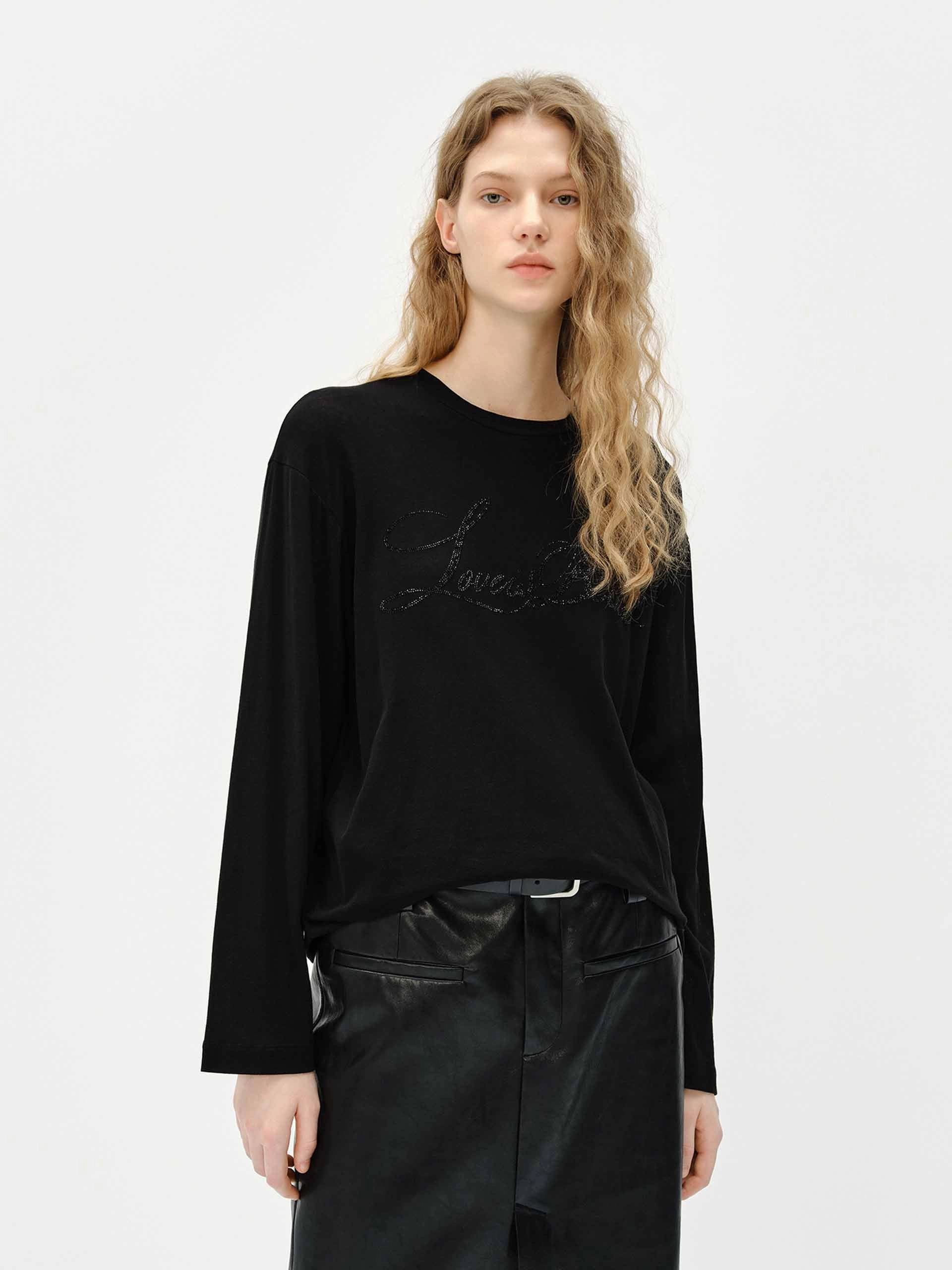 Slim Fit Wear Versatile Style Trend Loose Letter Print T-shirt