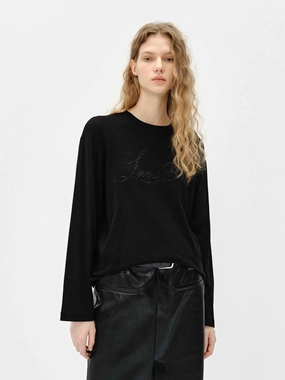 MinimalistDesign Breathable Comfort Design Loose Letter Print T-shirt